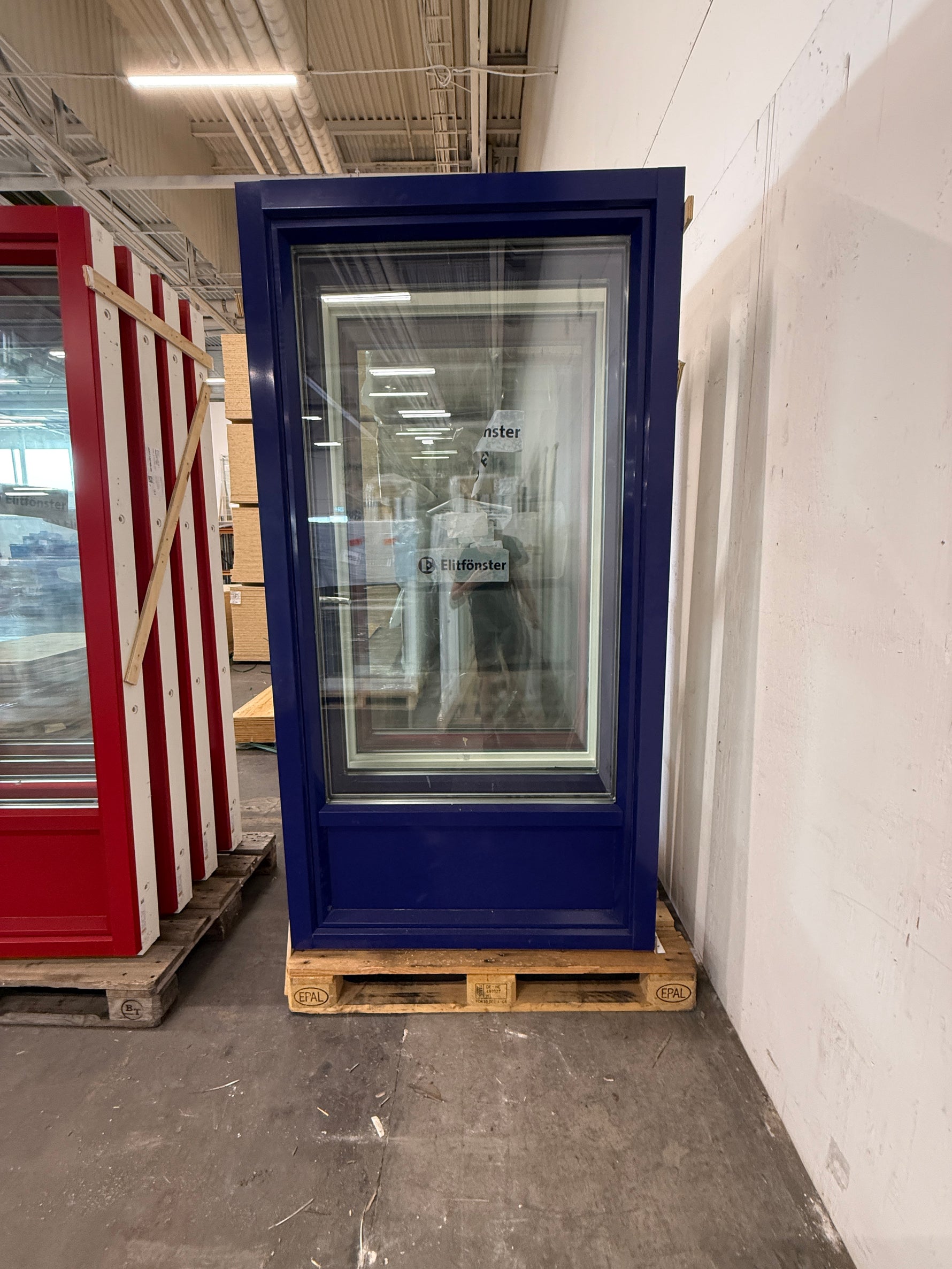 Inåtgående altandörr Vänsterhängd, Trä/Aluminium – 1080 × 2080 mm- Blå