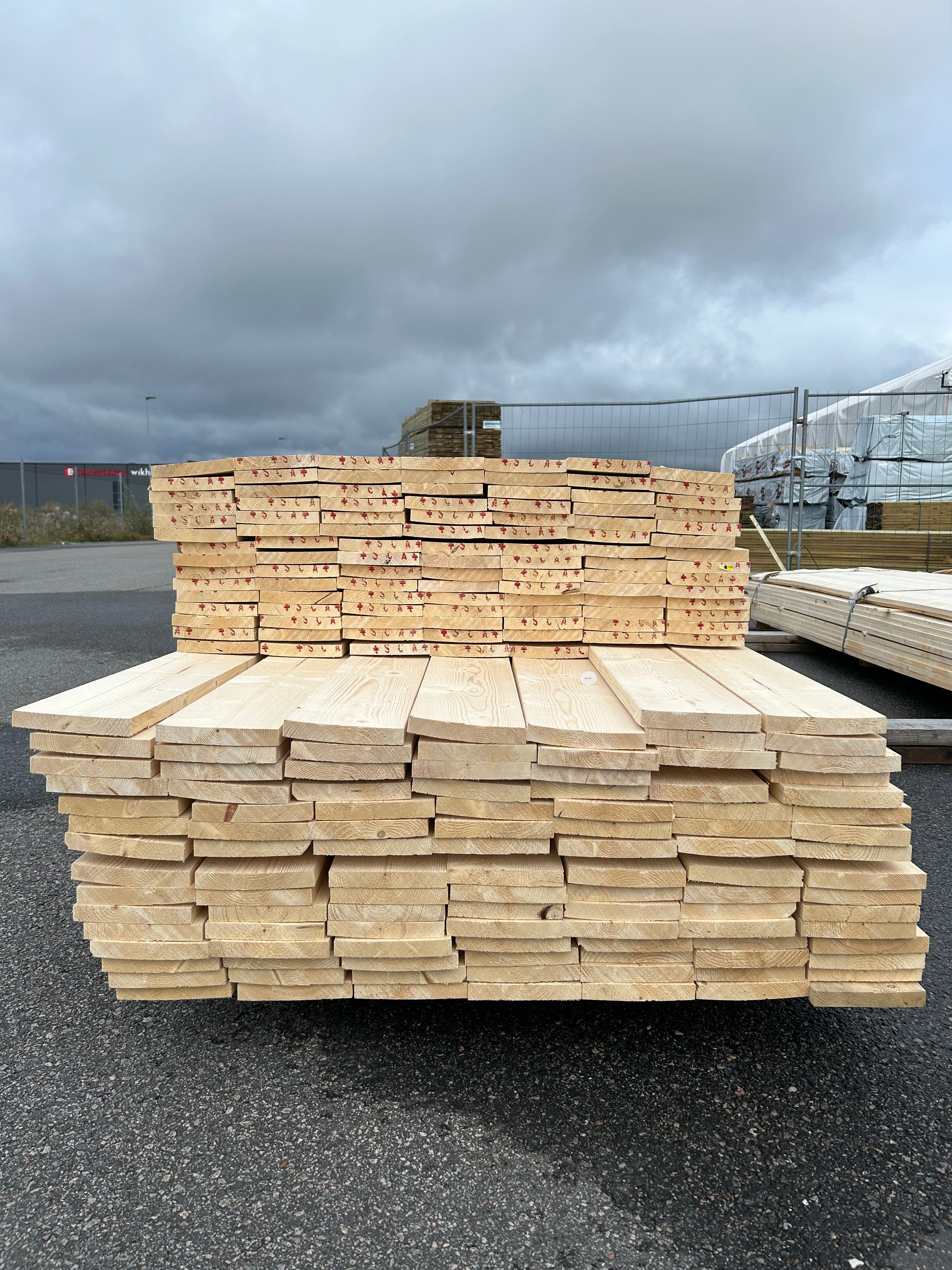 Paket Ytterpanelbräda 22x145mm 209st 4.80–5.40m (B-Sortering)