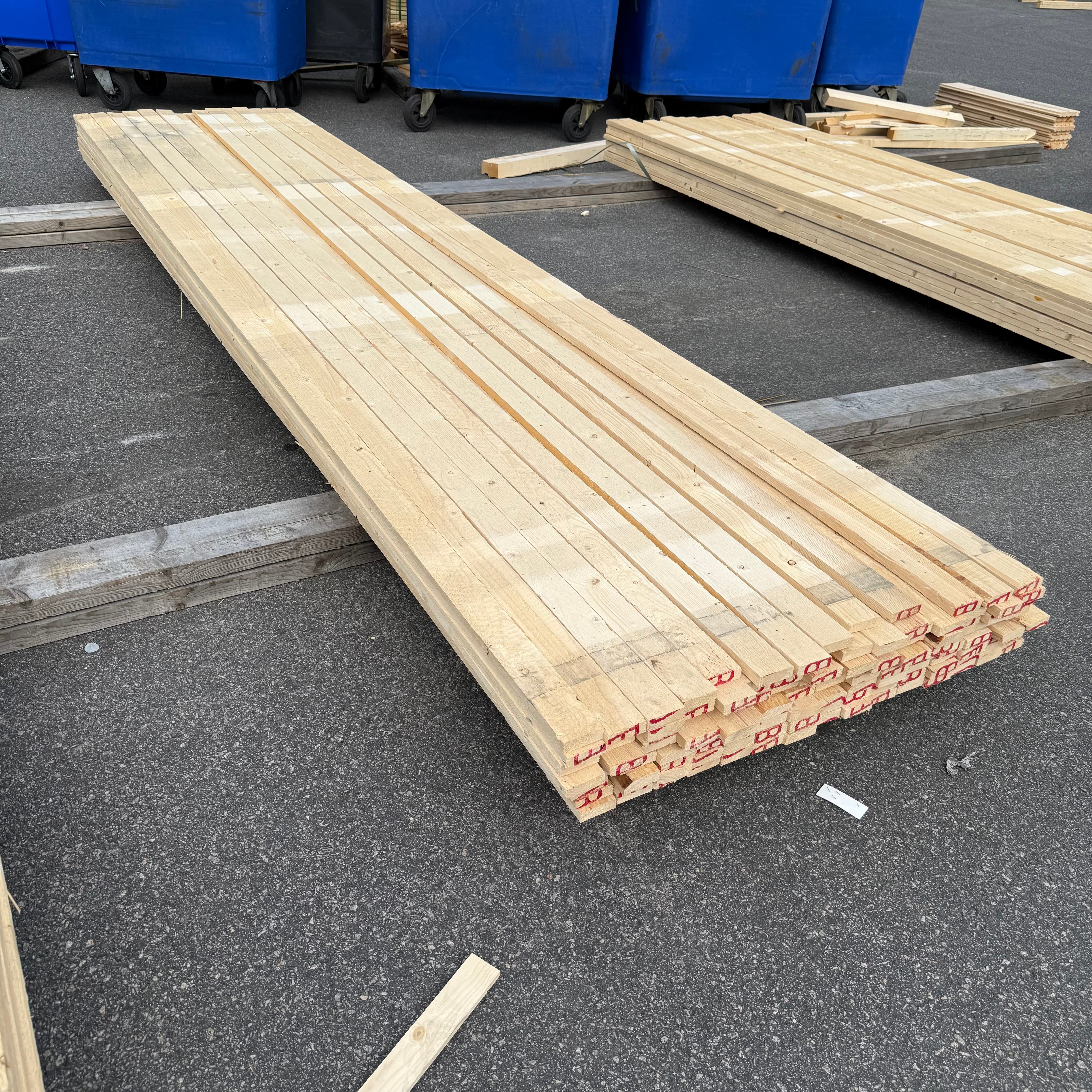 Paket Brädor 19x63mm – 118 st (4,20 m, gran, ohyvlad/råsågad)