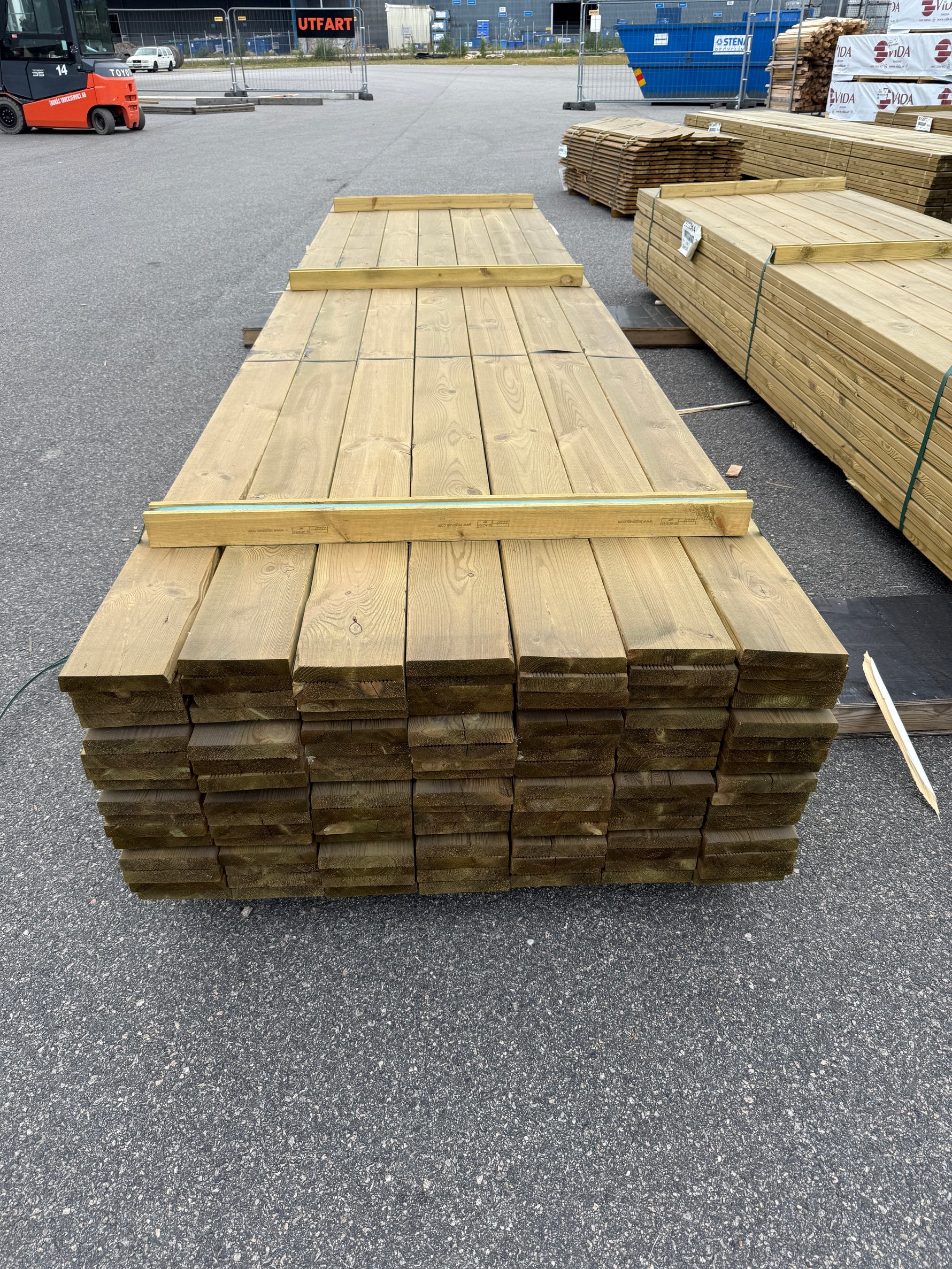 Paket Tryckimpregnerad Rillad Trall 28x145mm – 112st, 4,20m