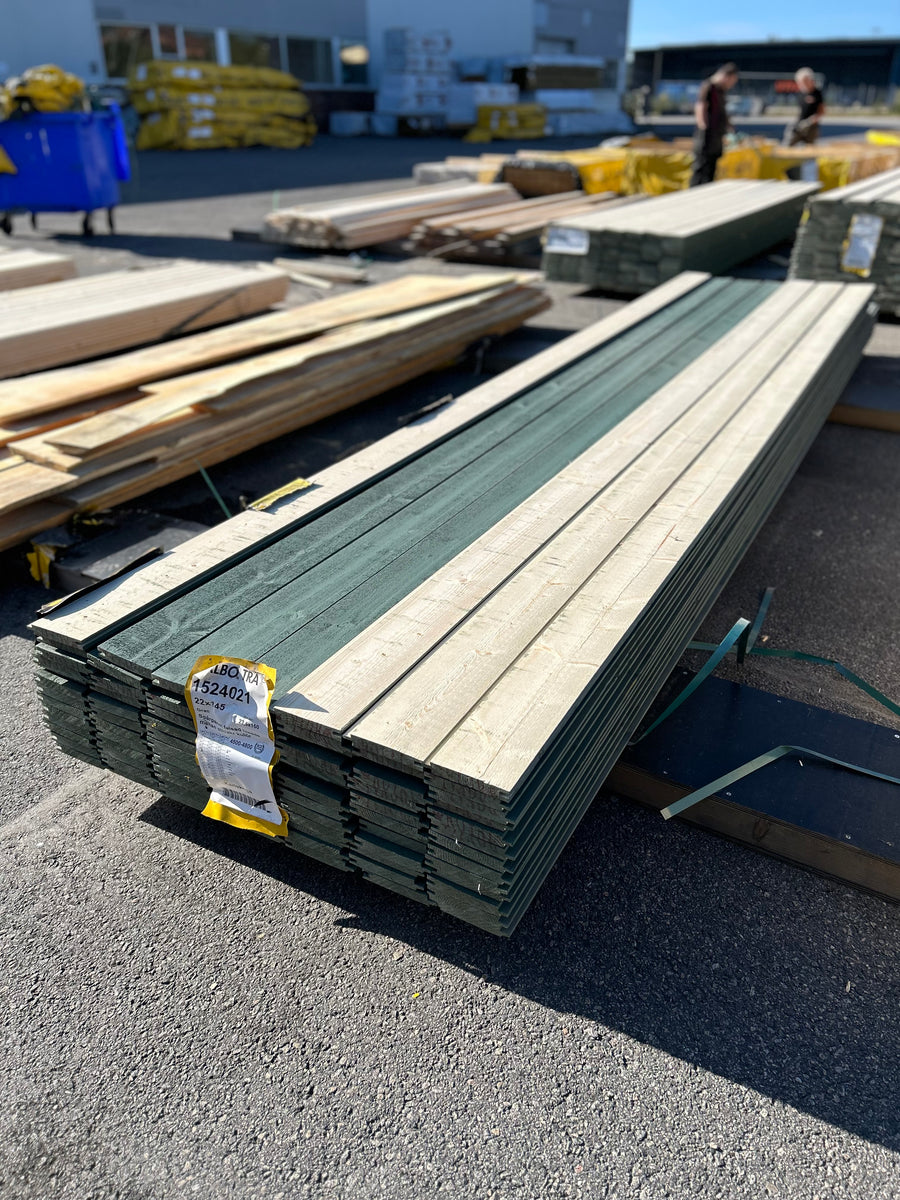 Paket Falsad Spårpanel 22x145mm (4,50–4,80m) 88st Gran- Mellanstruken