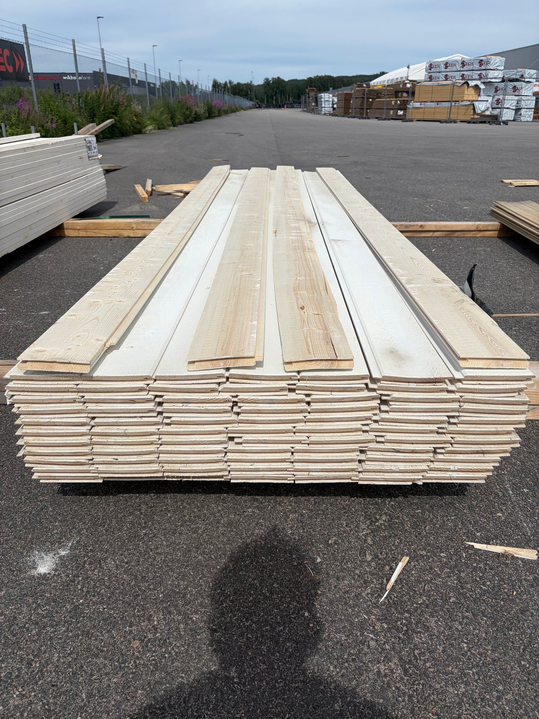 Paket Ytterpanel Dubbelfas Ändspont 22x145mm, 81st 3.60m Grundmålad