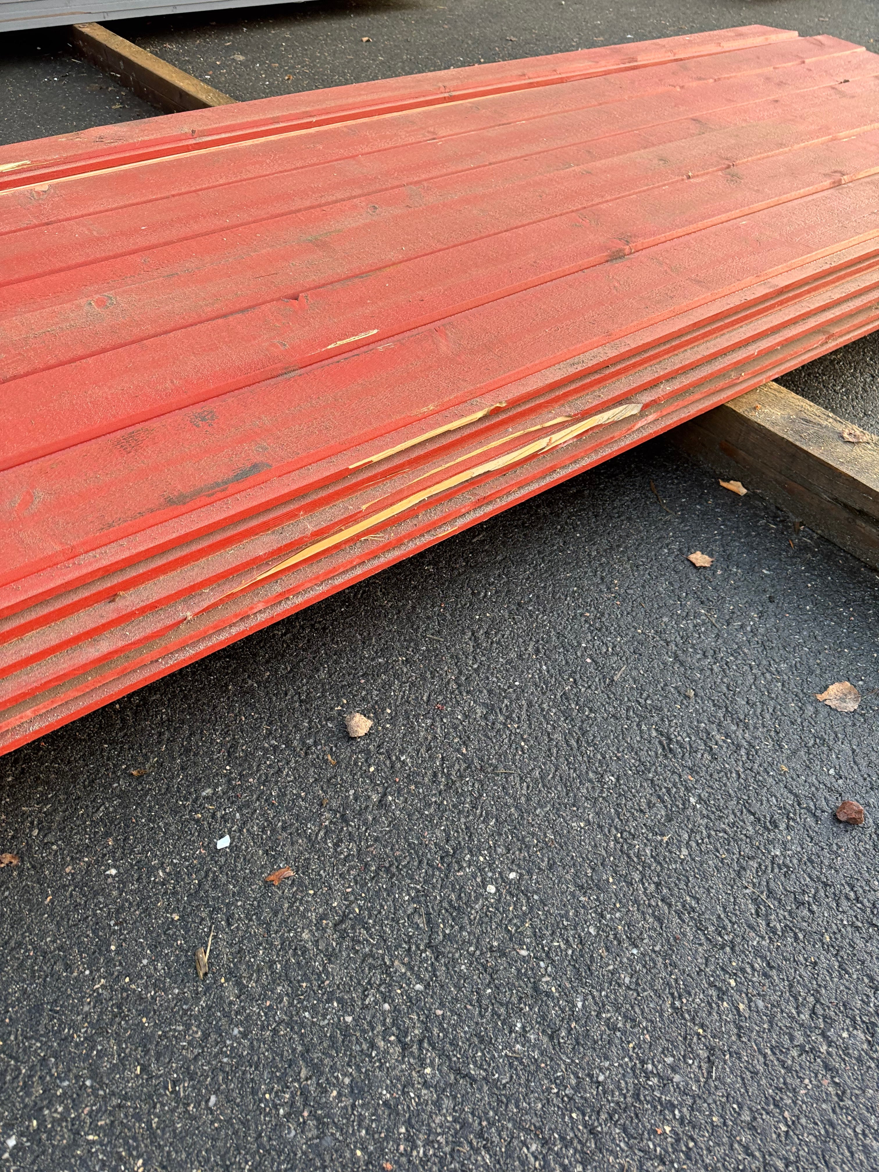 Paket Ytterpanel Falsad Enkelfas 21x147 mm – 46 st (5,10 m, Brandröd)