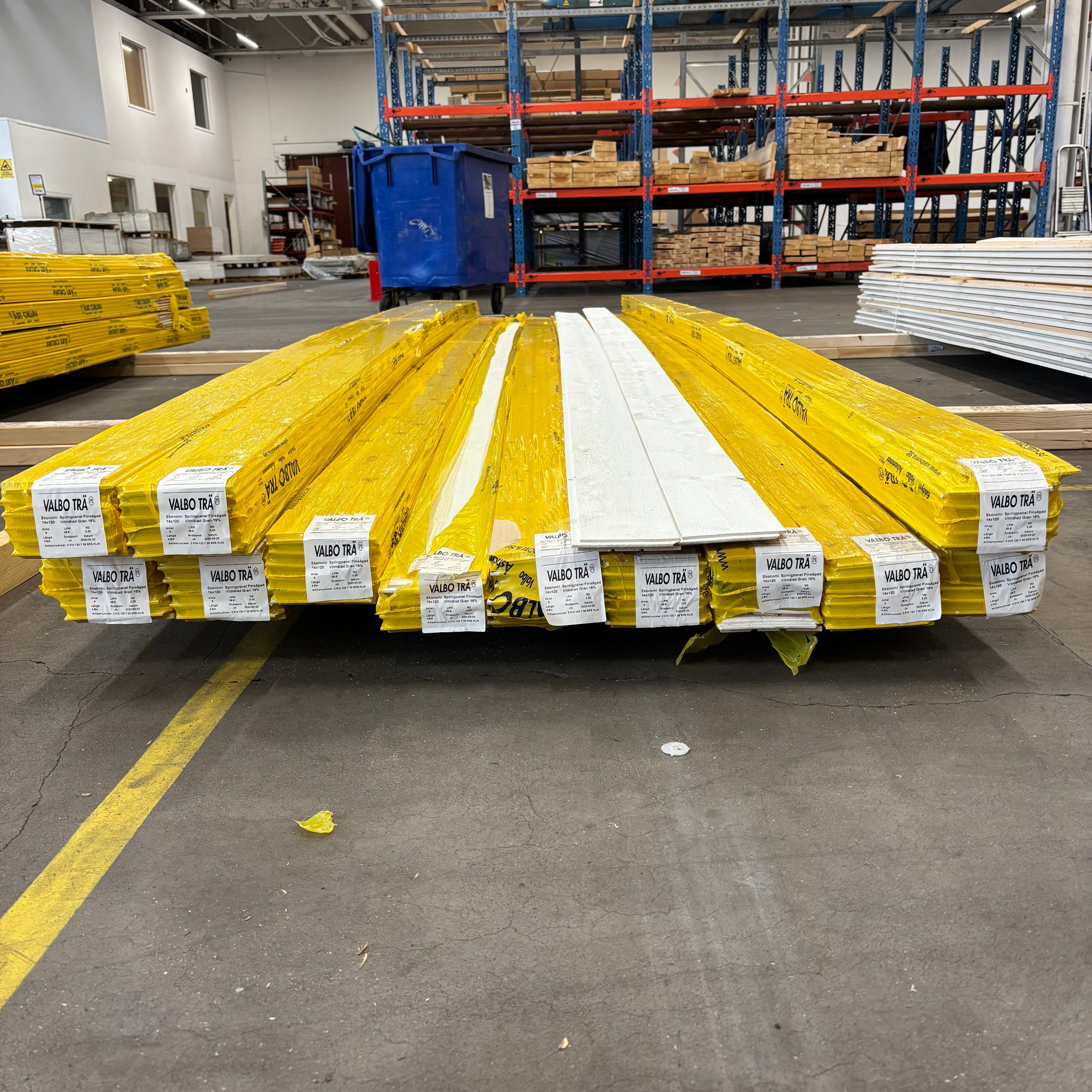Paket Ekonomi Springpanel Finsågad 14x120 mm – Vitmålad Gran