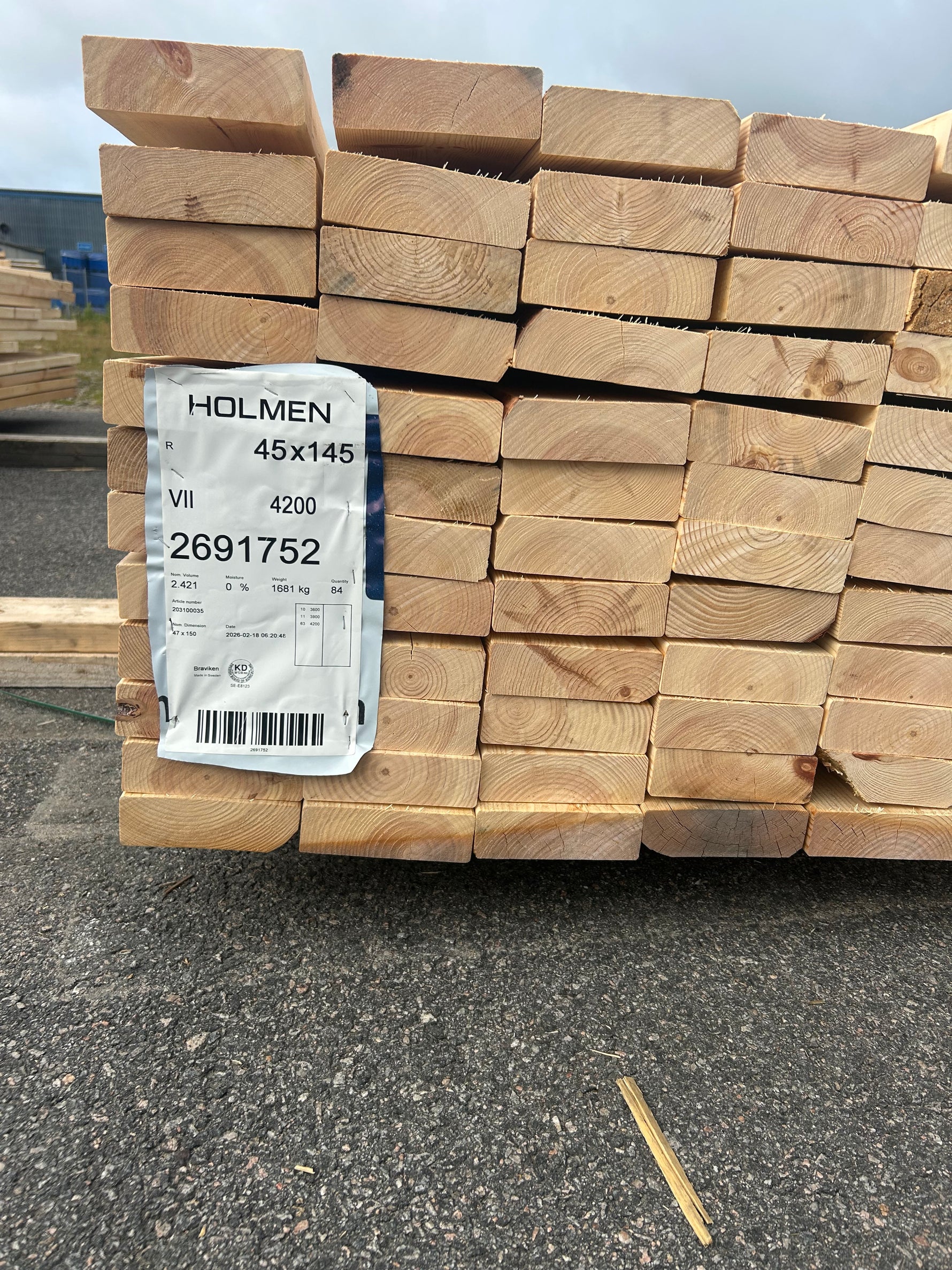 Paket Reglar 45x145mm 3,60-4,20m 84st