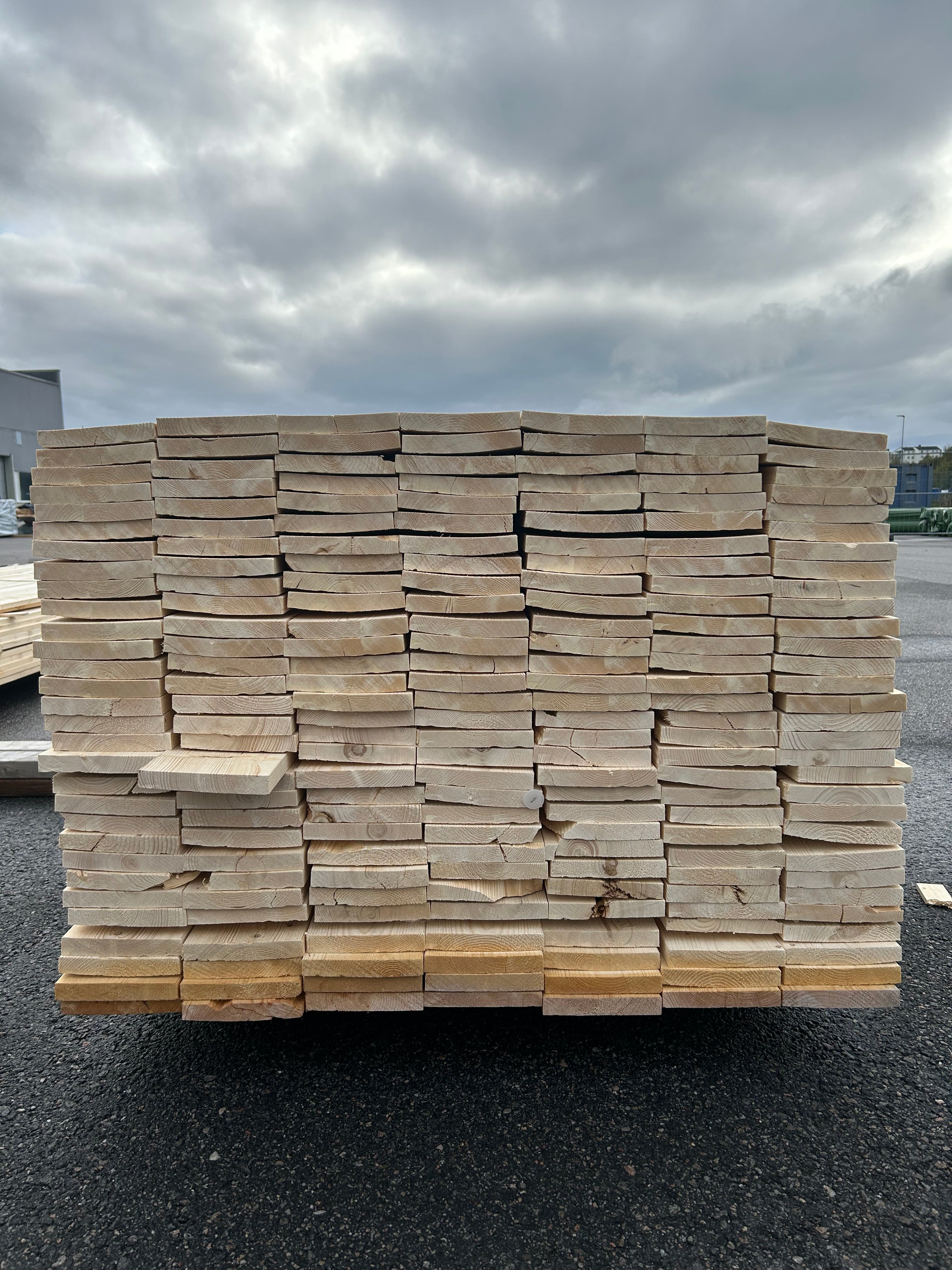Paket Ytterpanelbräda 22x145mm 209st 4.80–5.40m (B-Sortering)