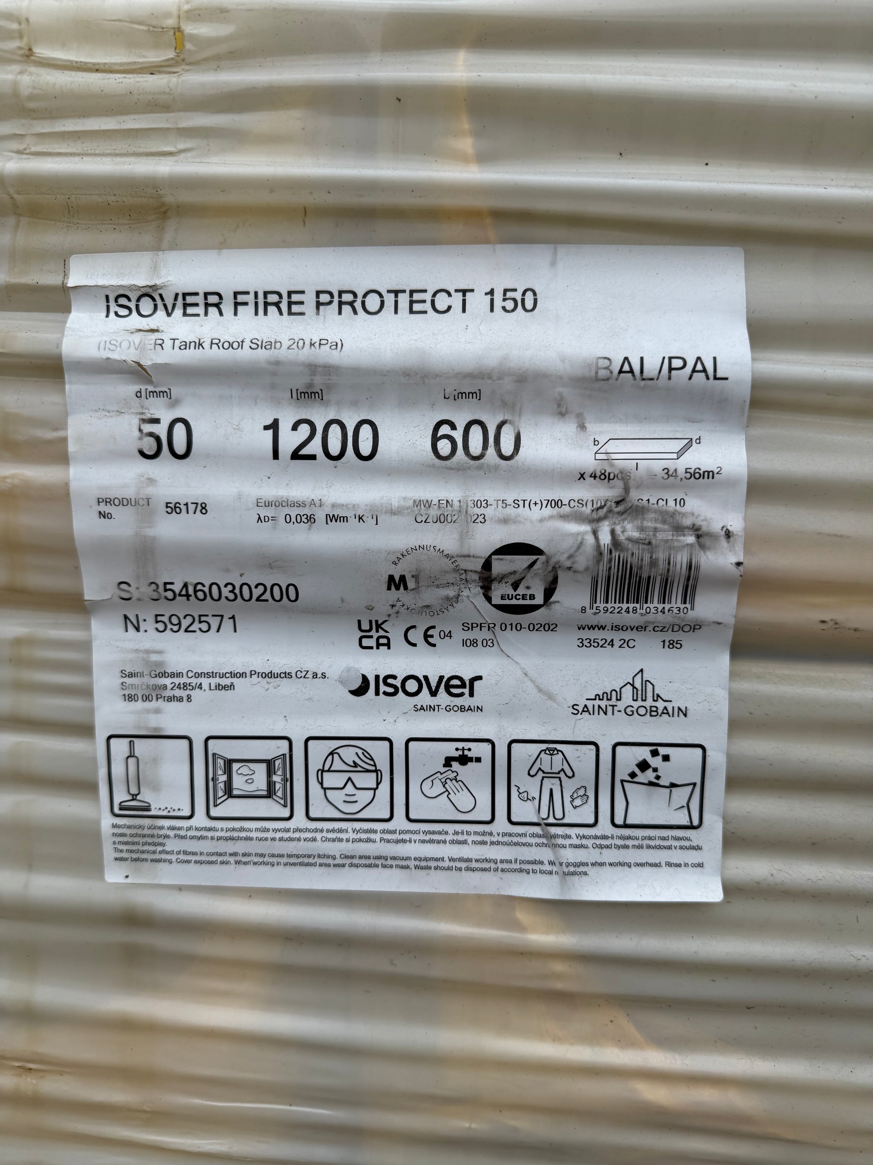 Parti Isover Fire Protect 150 (50mm 34,56kvm)