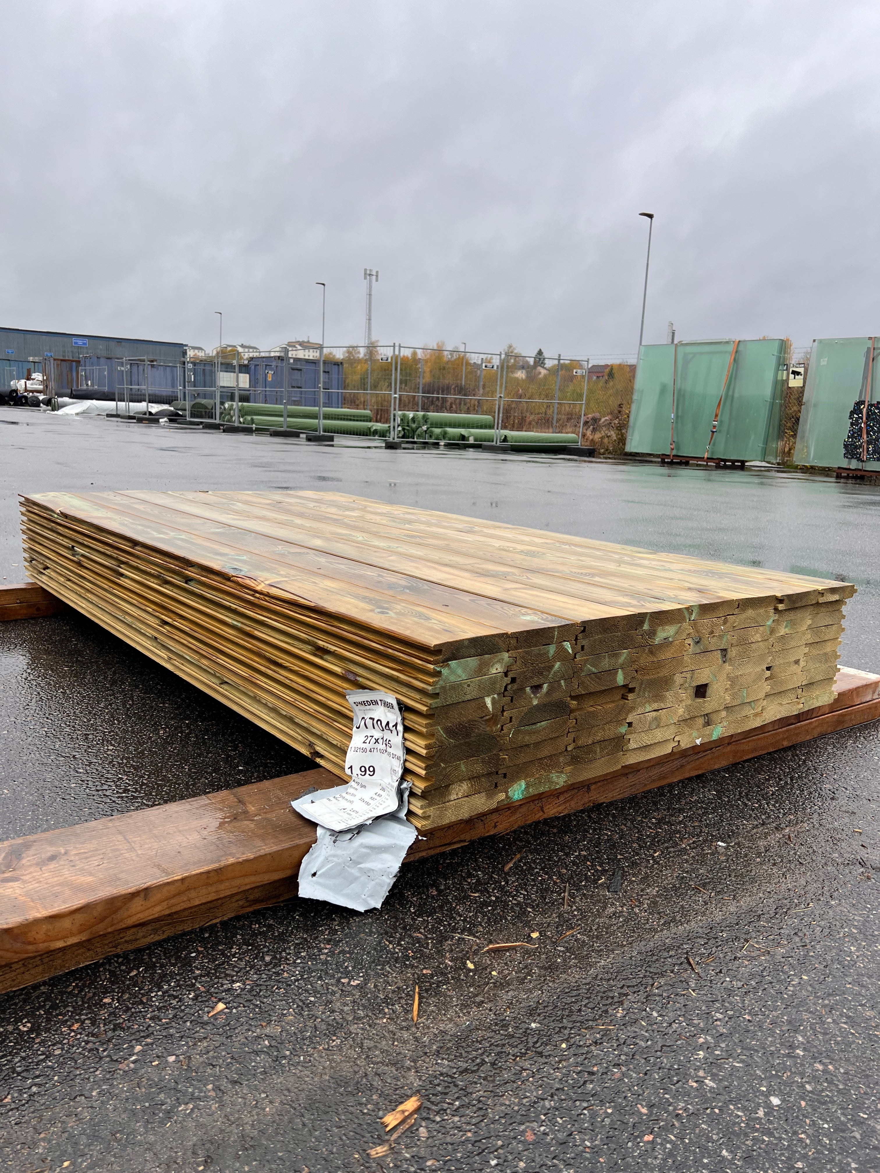 Paket Spontad Panel Hyvlad 27x145mm – 81 st 2.0m Tryckimpregnerad