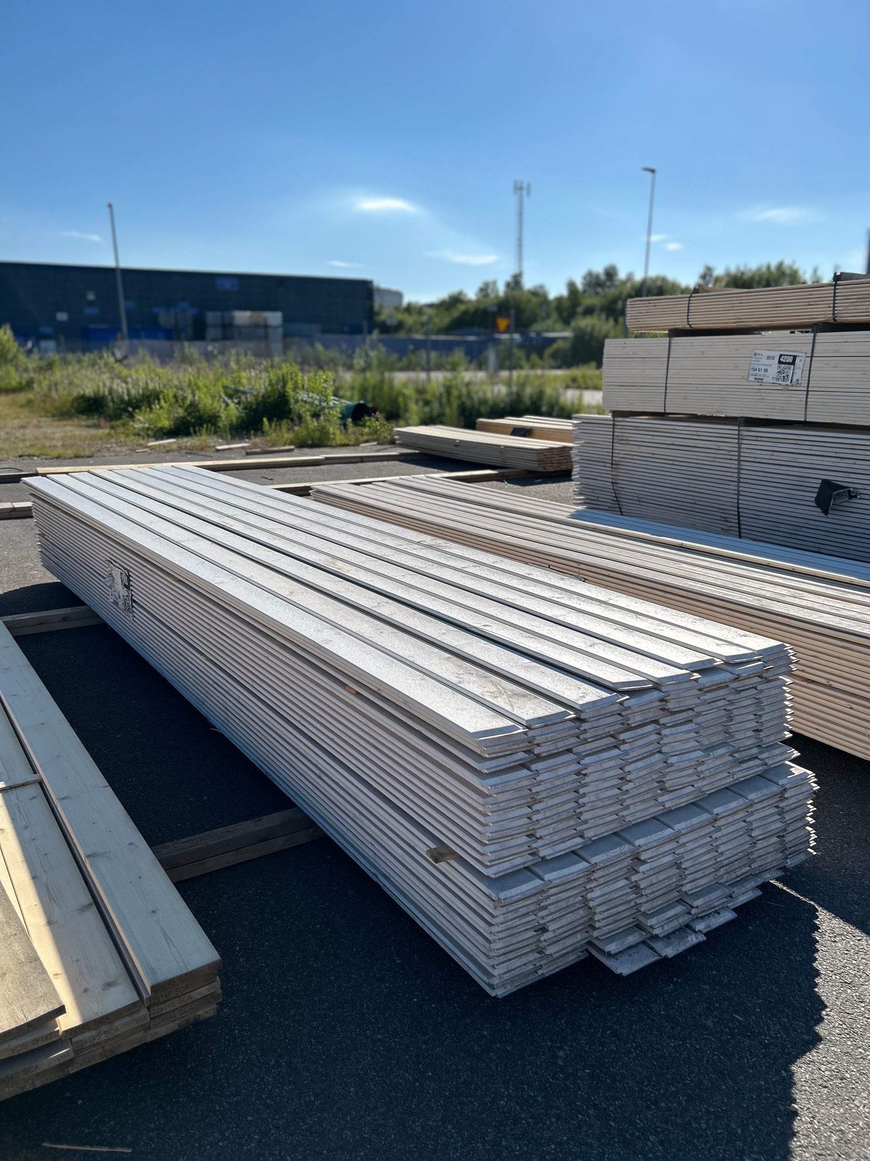 Paket Ytterpanel Dubbelfasspont 22x145mm, 208st 4.80m Grundmålad