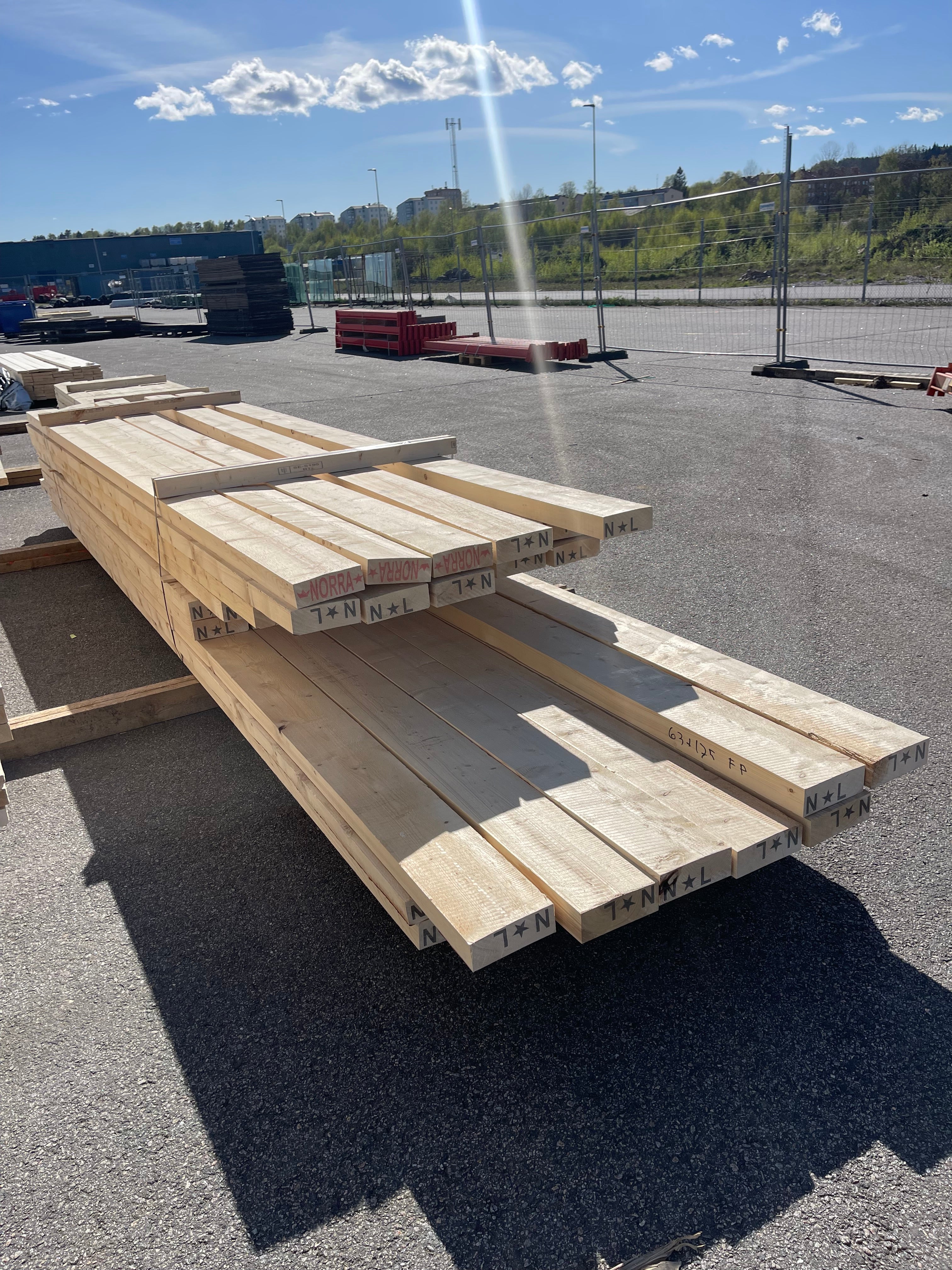Paket Reglar Ohyvlade 63x175 mm – Blandade längder – 53 st