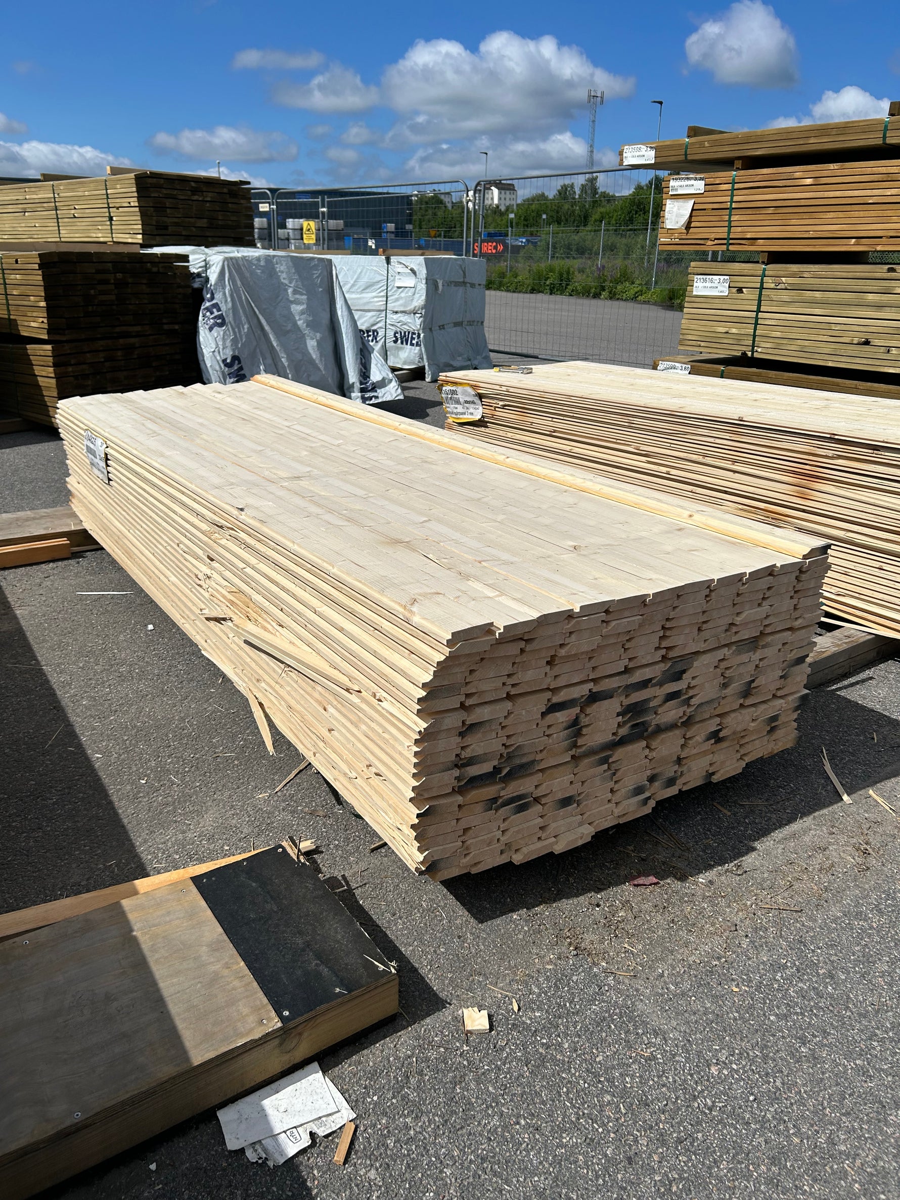 Paket Ytterpanel Enkelfas Halvspont 22x95mm, 231st 3,0m