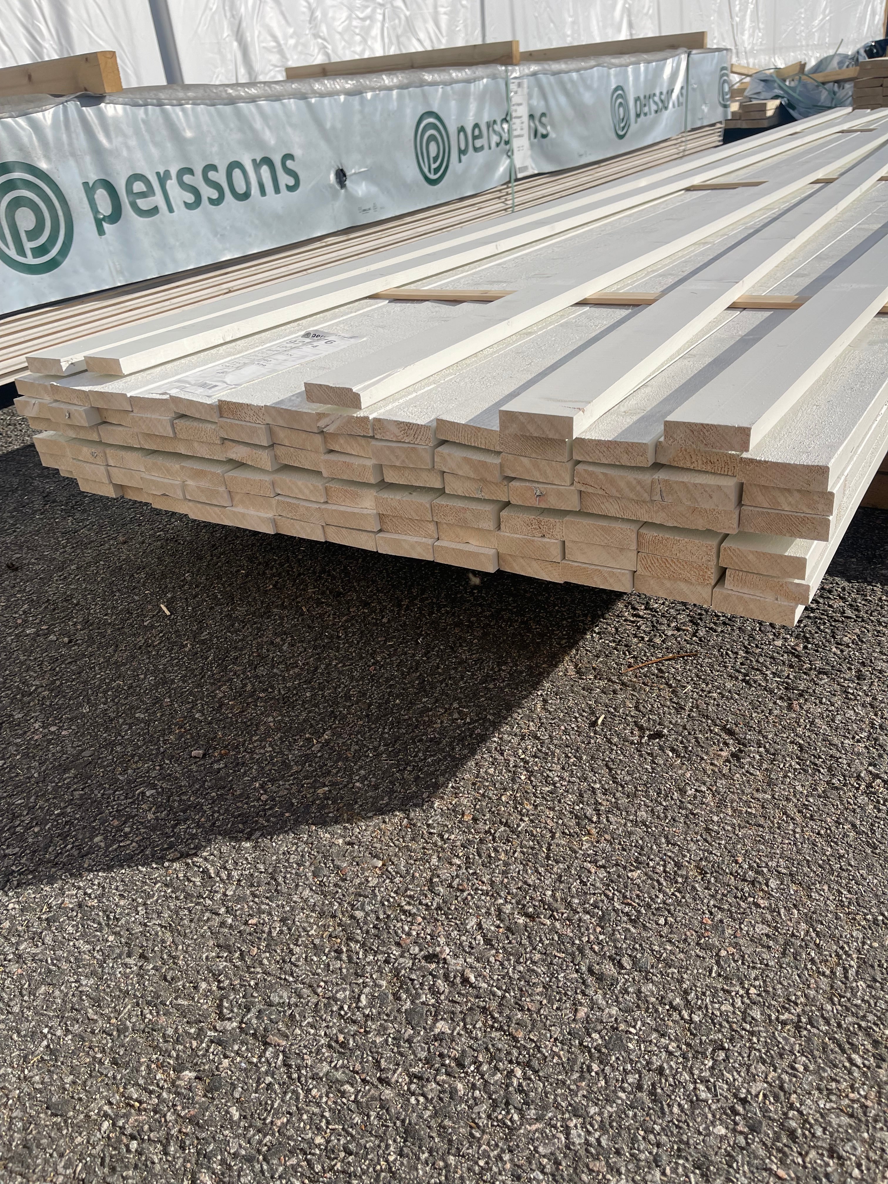 Paket Finsågad Panel Vit 21x70 mm – 4,80 m – 89 st