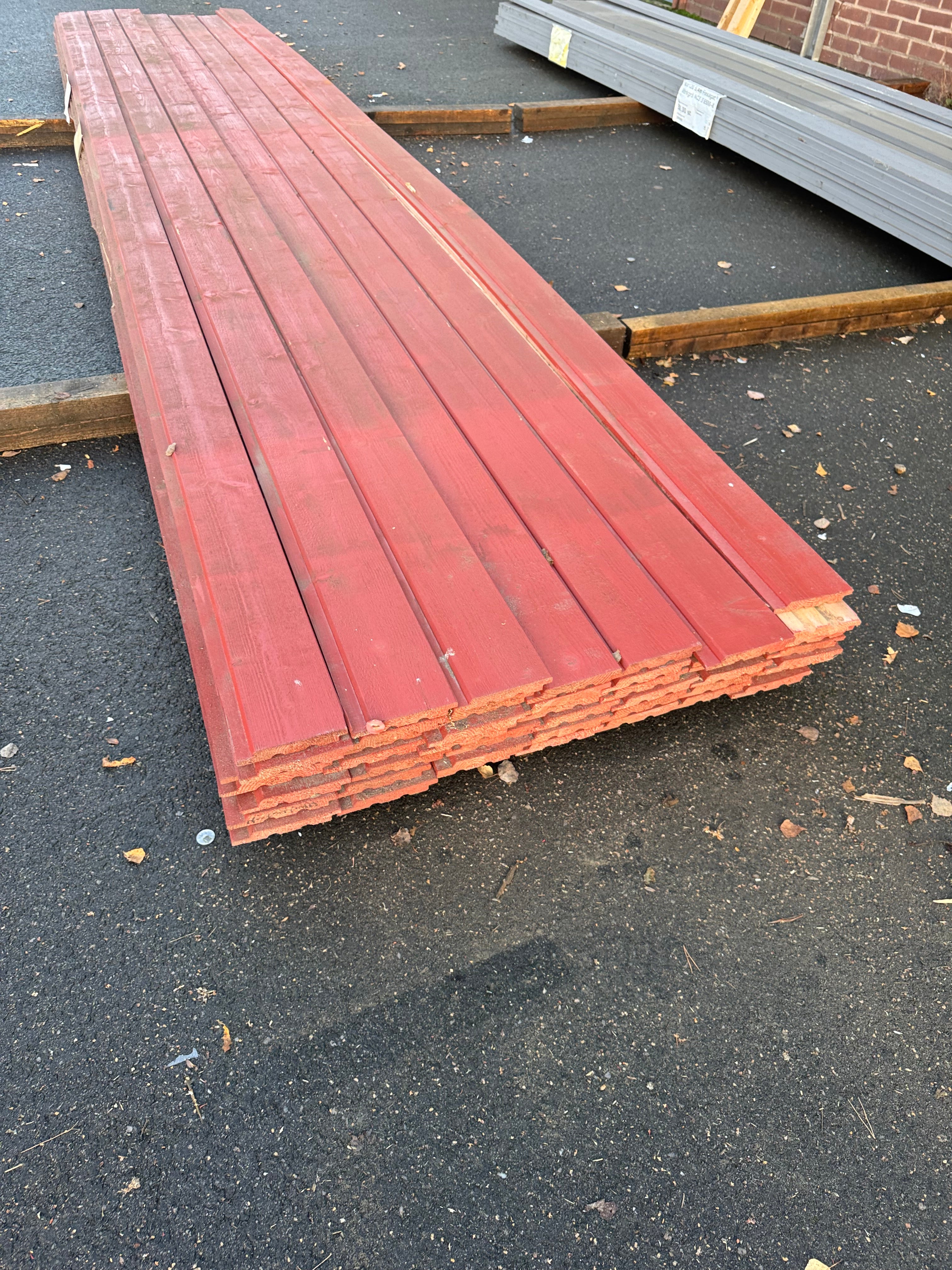Paket Ytterpanel Falsad Enkelfas 21x147 mm – 46 st (5,10 m, Brandröd)