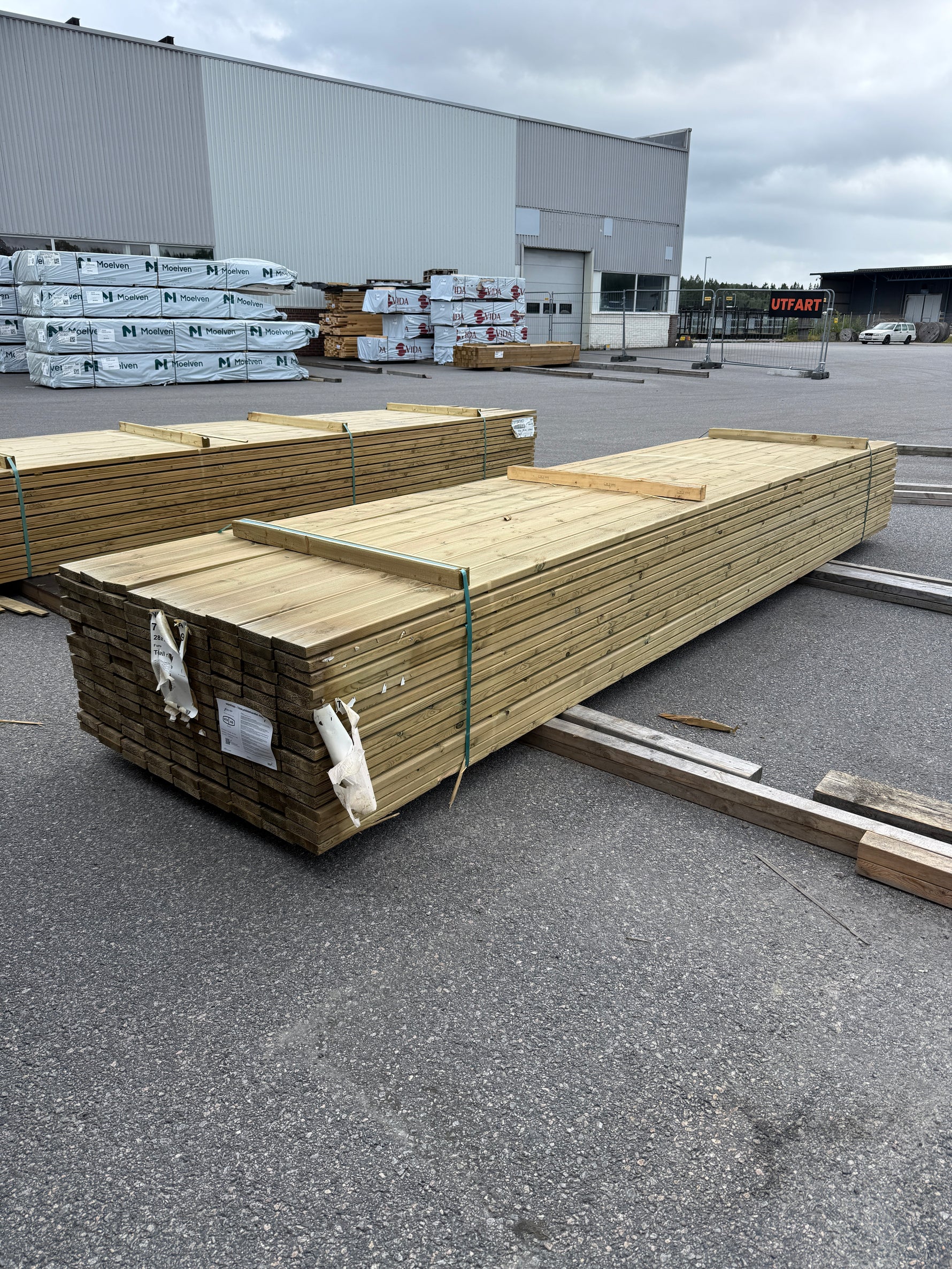 Paket Tryckimpregnerad Rillad Trall 28×120 mm, 153 st 4,80 m