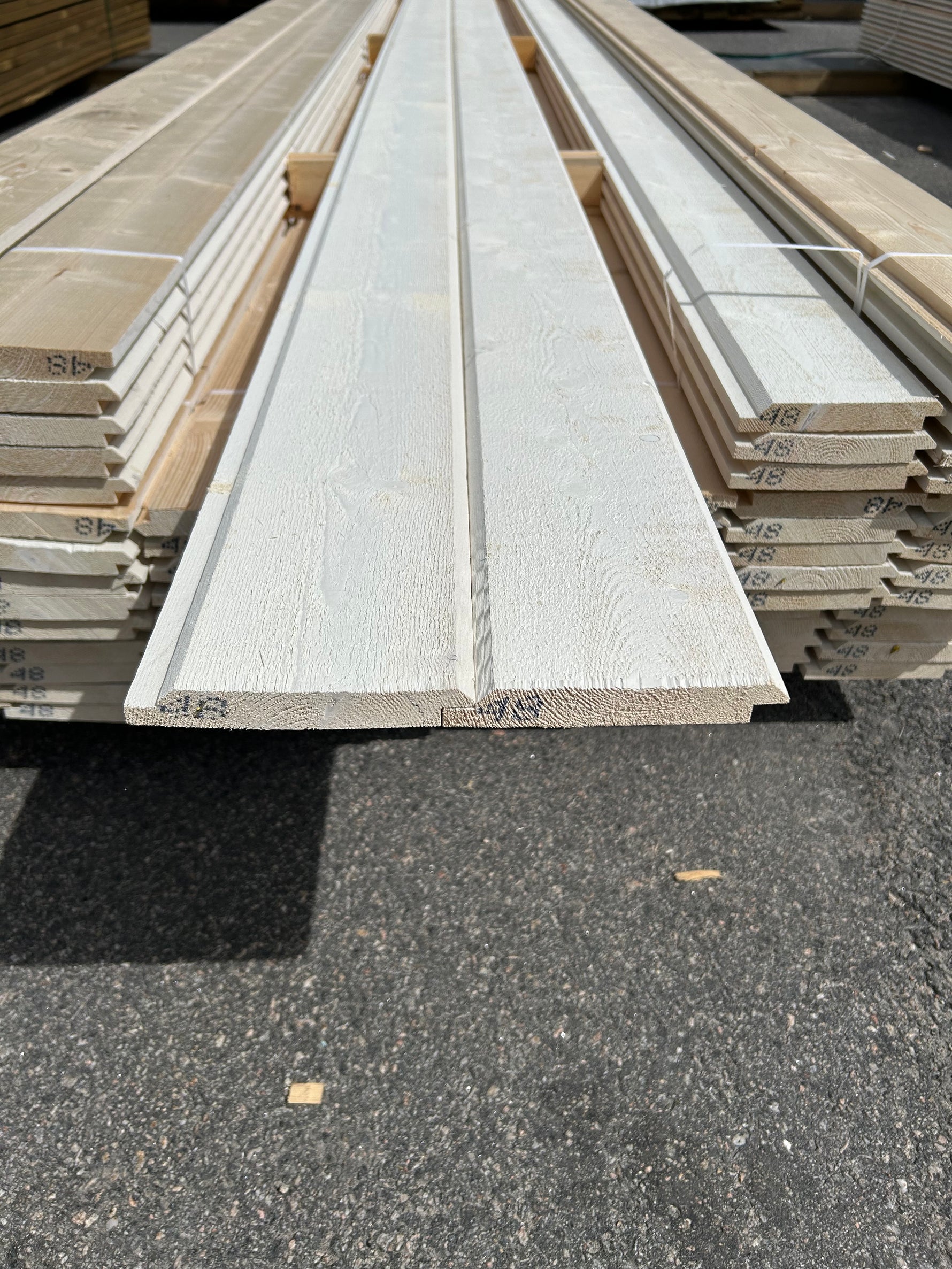 Paket Ytterpanel Dubbelfas Halvspont 22x145mm 4,80m 90st Grundmålad
