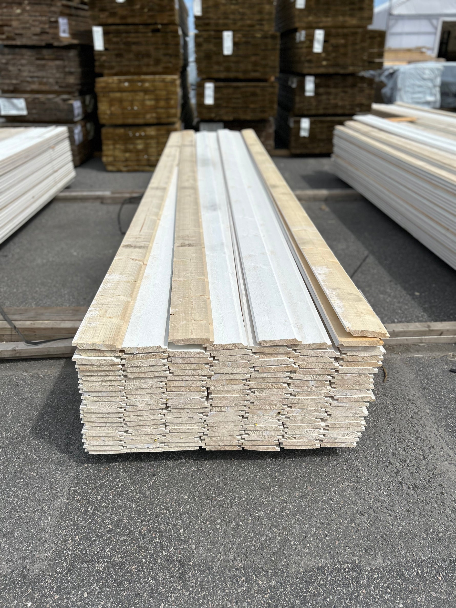 Paket Dubbelfas Halvspont 22x145mm 4.50-4.80m 140st Grundmålad