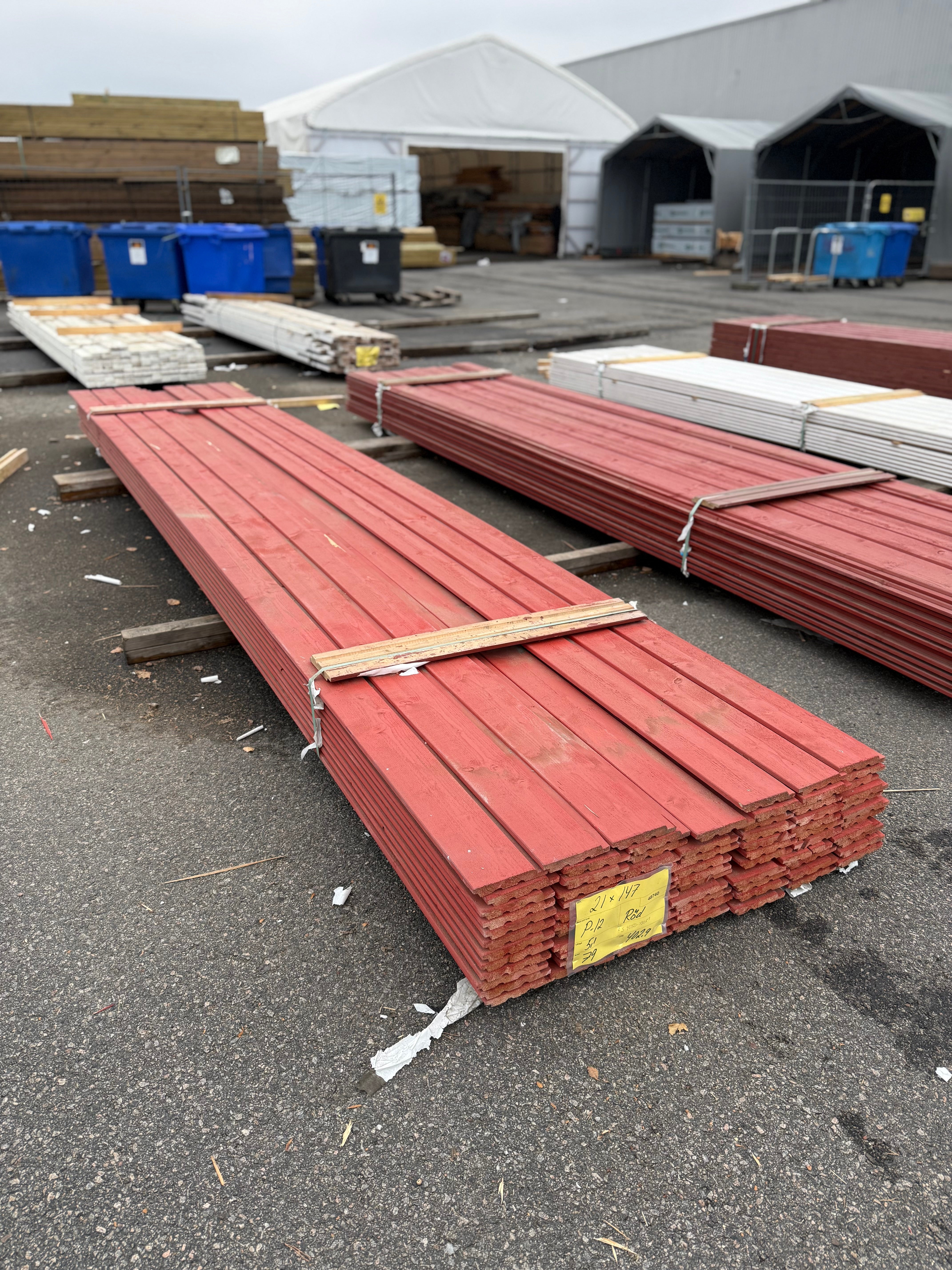 Paket Ytterpanel Falsad Enkelfas 21x147mm – 79 st (5,10 m, Brandröd)