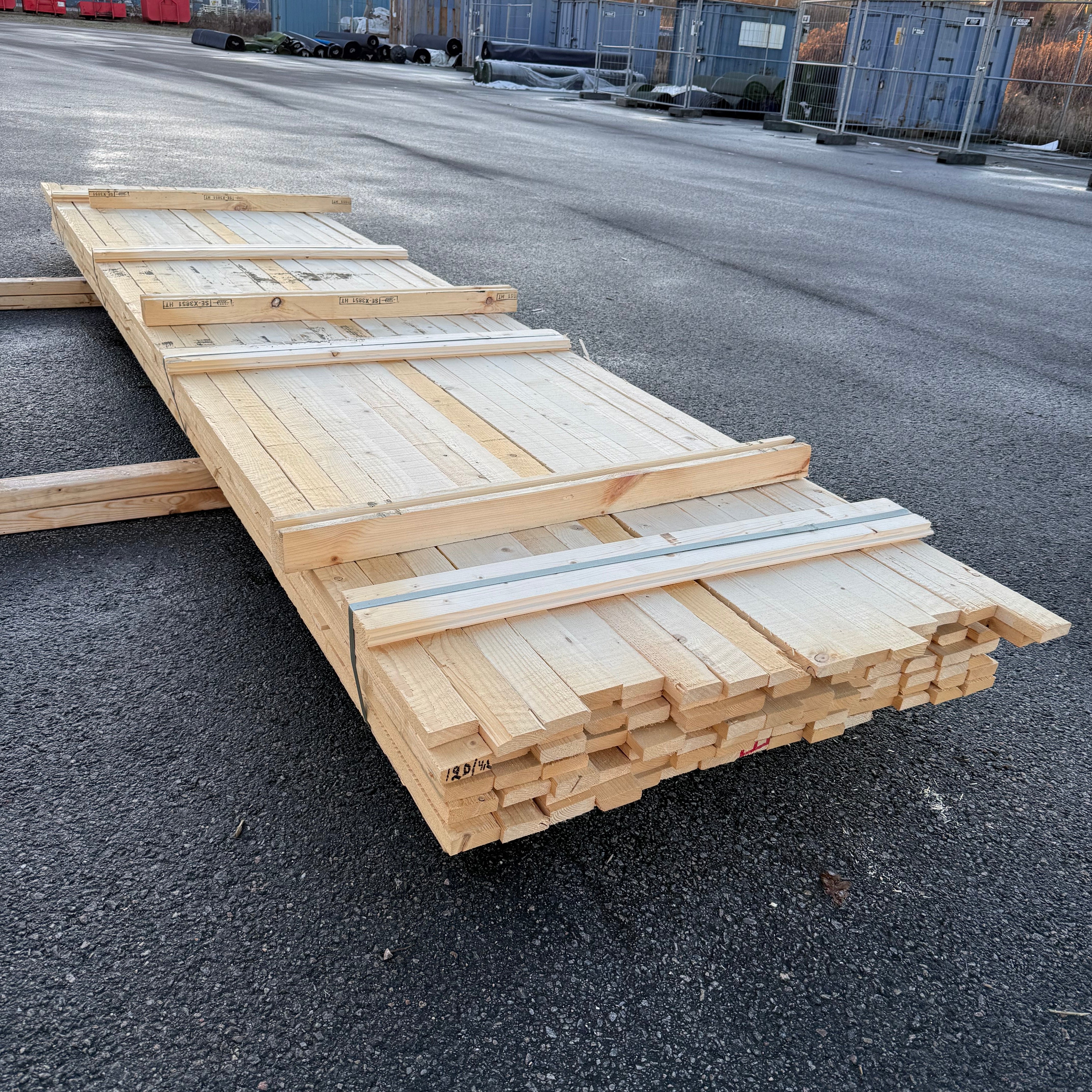 Paket Brädor 19x63mm – 120 st (4,20 m, gran, ohyvlad/råsågad)