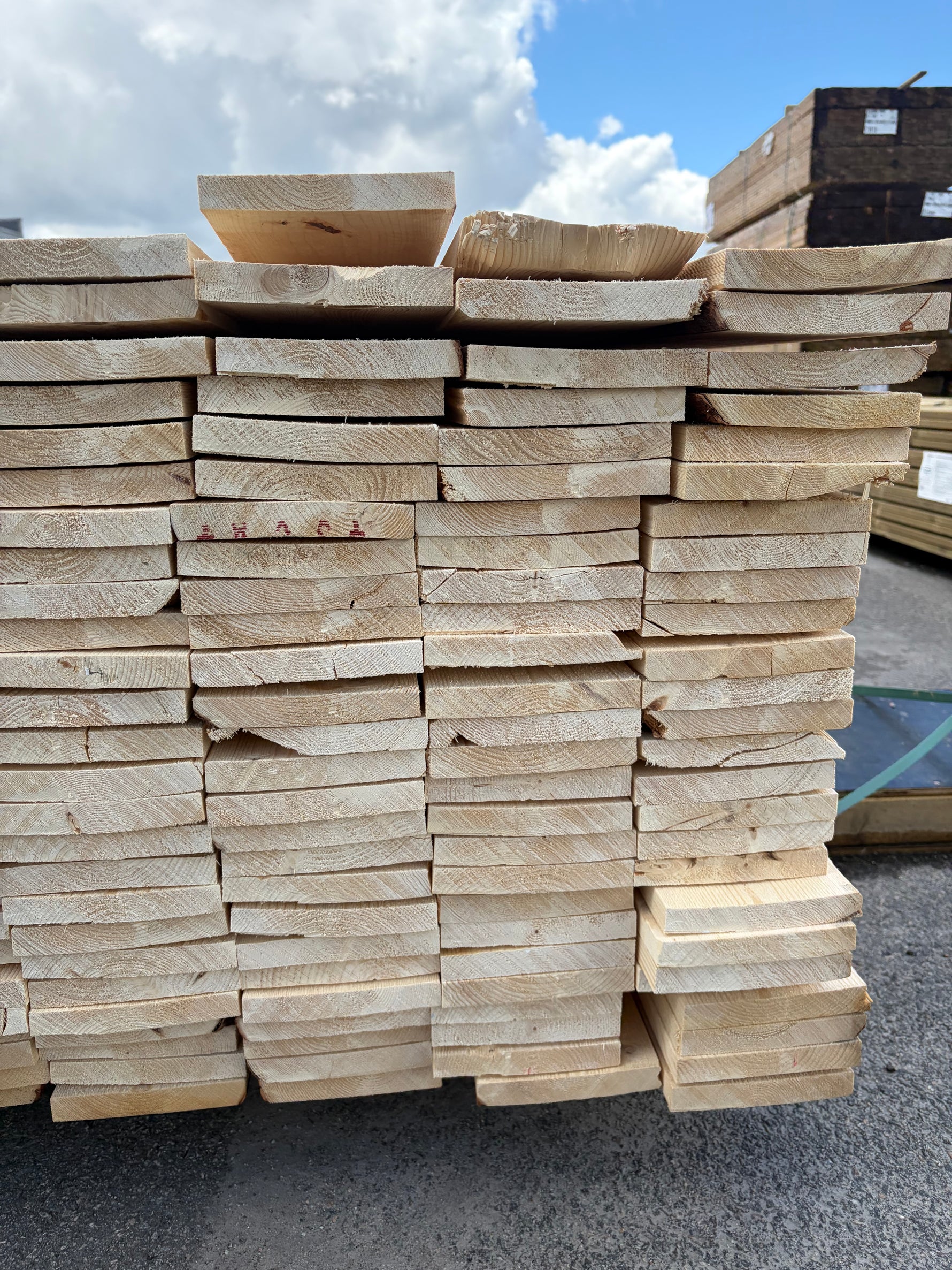 Paket Finsågade Brädor 22x145mm, 181st 3,60–5,40m (Andra sortering)