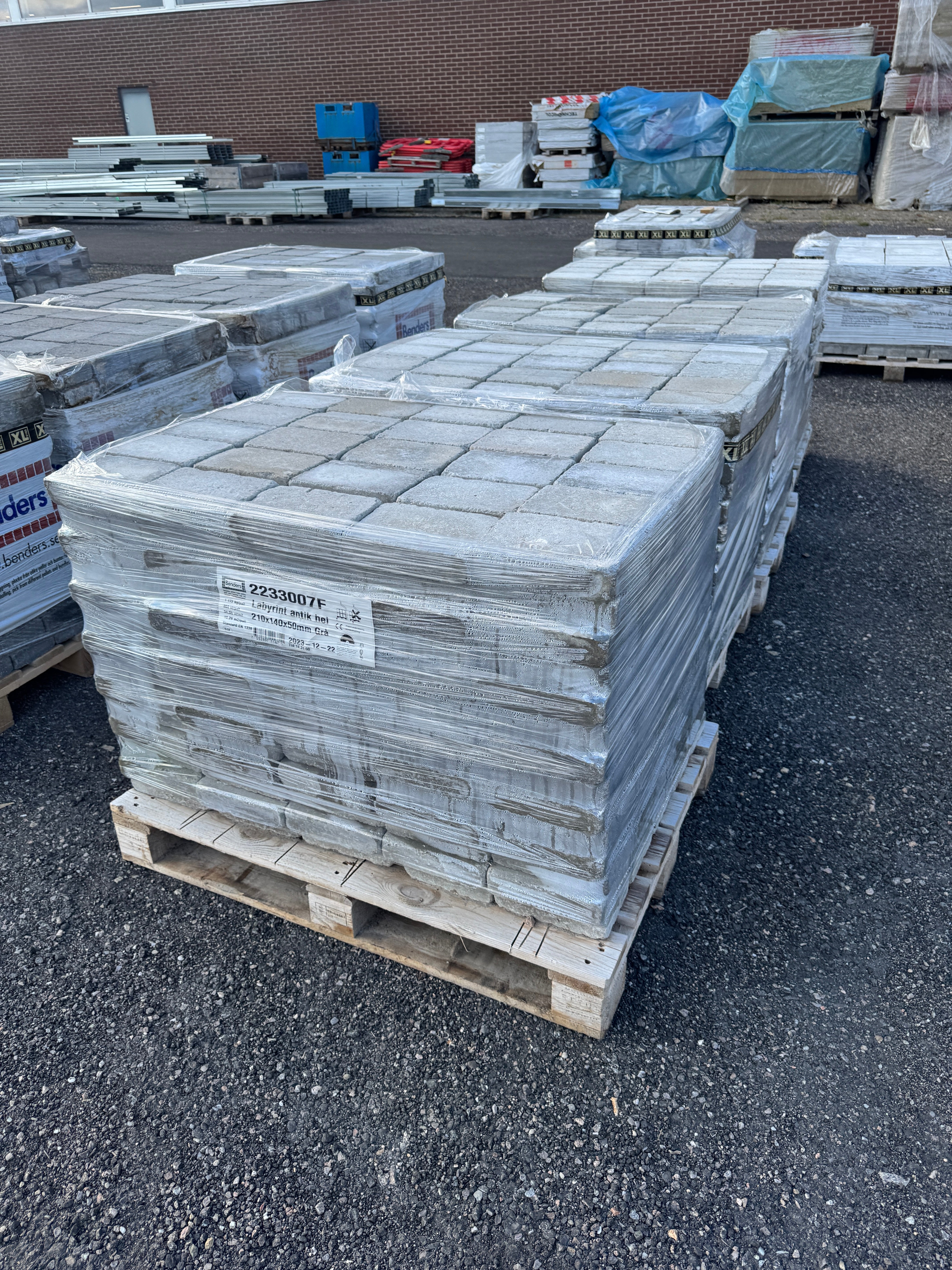 4 pall Marksten Labyrint Antik Hel 210x140x50mm Grå