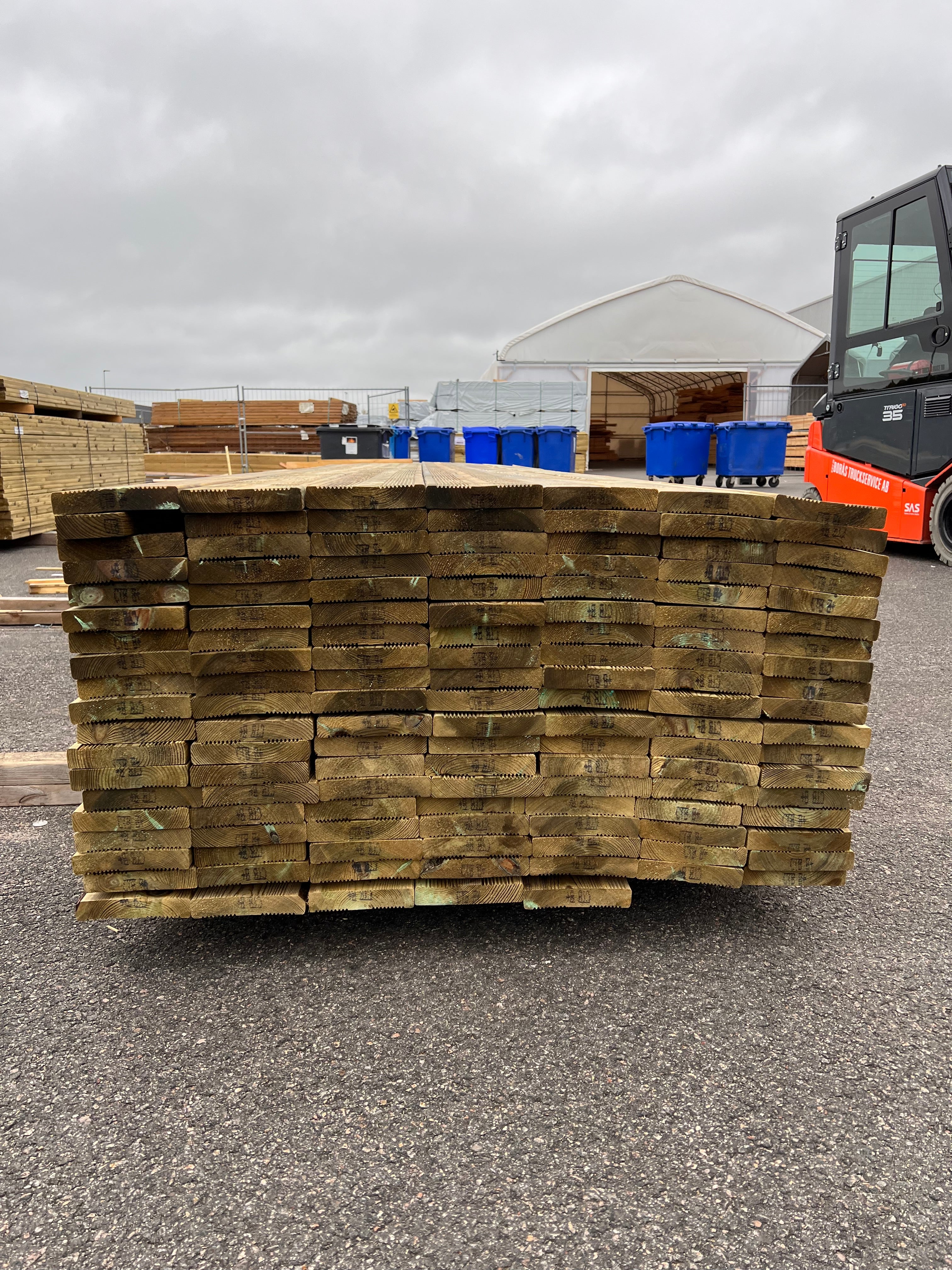 Paket Tryckimpregnerad trall 27x145 Rillad 131 st 3.60m (B-Sortering)