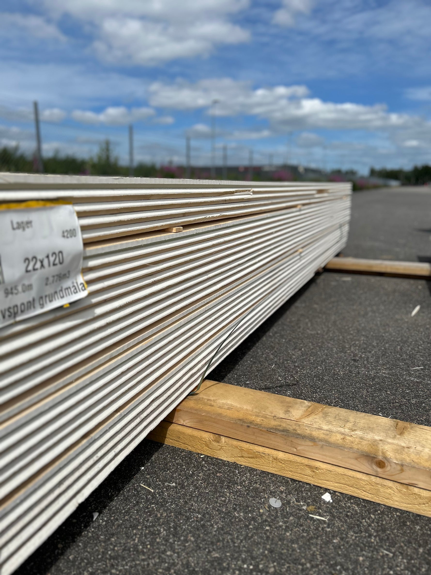 Paket Dubbelfas Halvspont 22x120mm 4,20m 225st Grundmålad