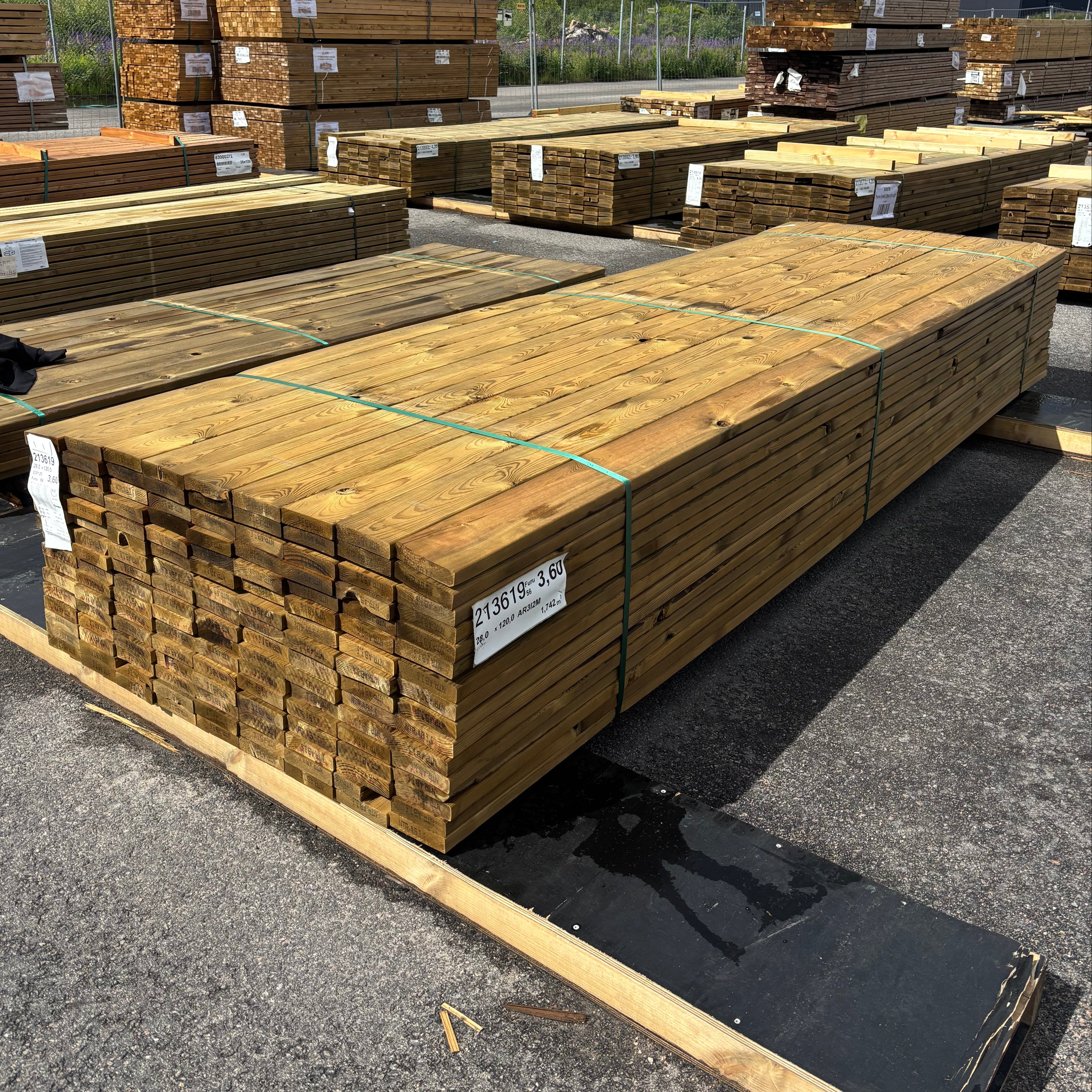 Paket Tryckimpregnerad Trall 28x120mm, 144st 3,6m (B-sortering)