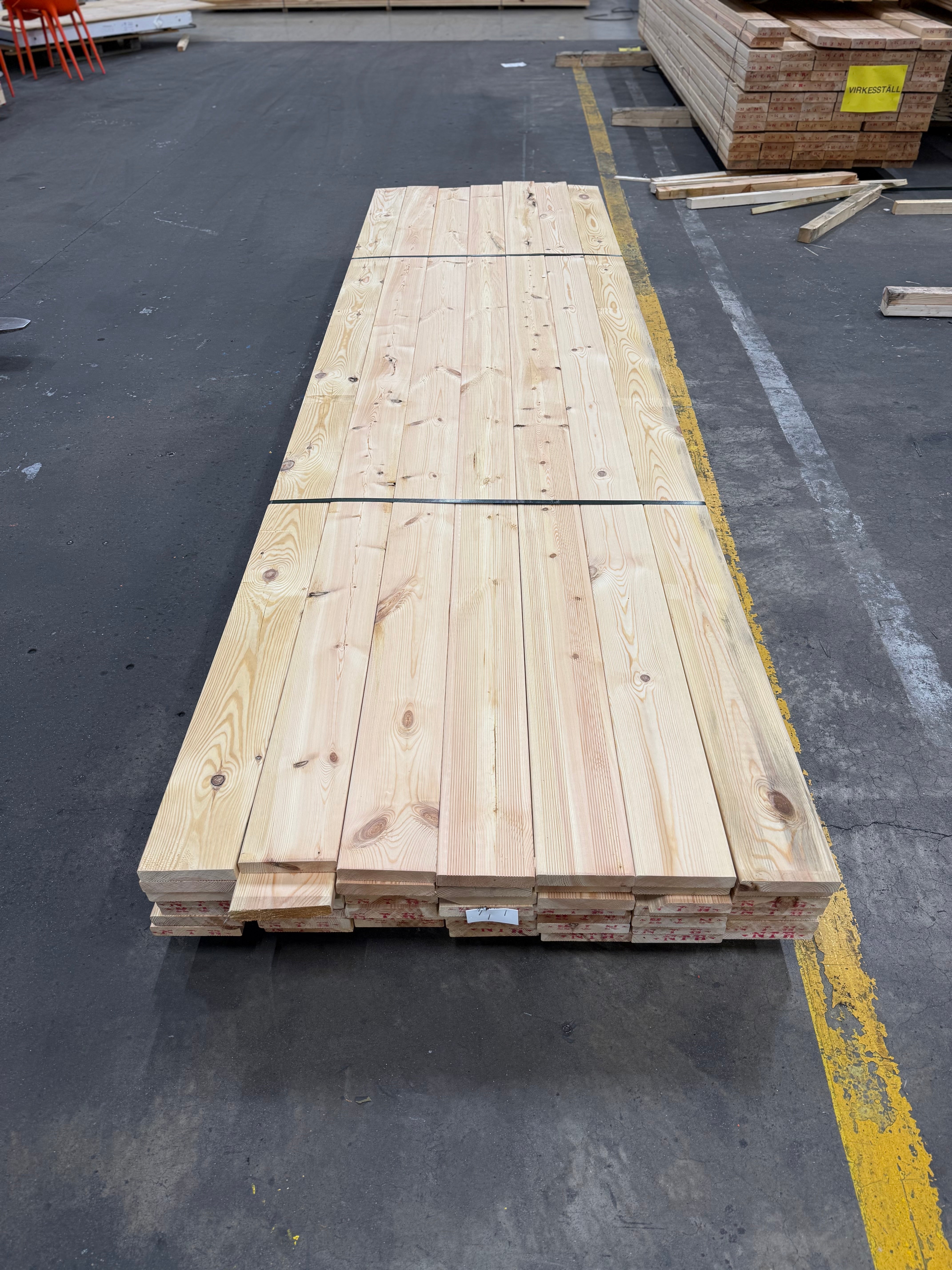 Paket Hyvlade Brädor 27x145mm 3.60m- 49st (Furu Rillad) B- sortering