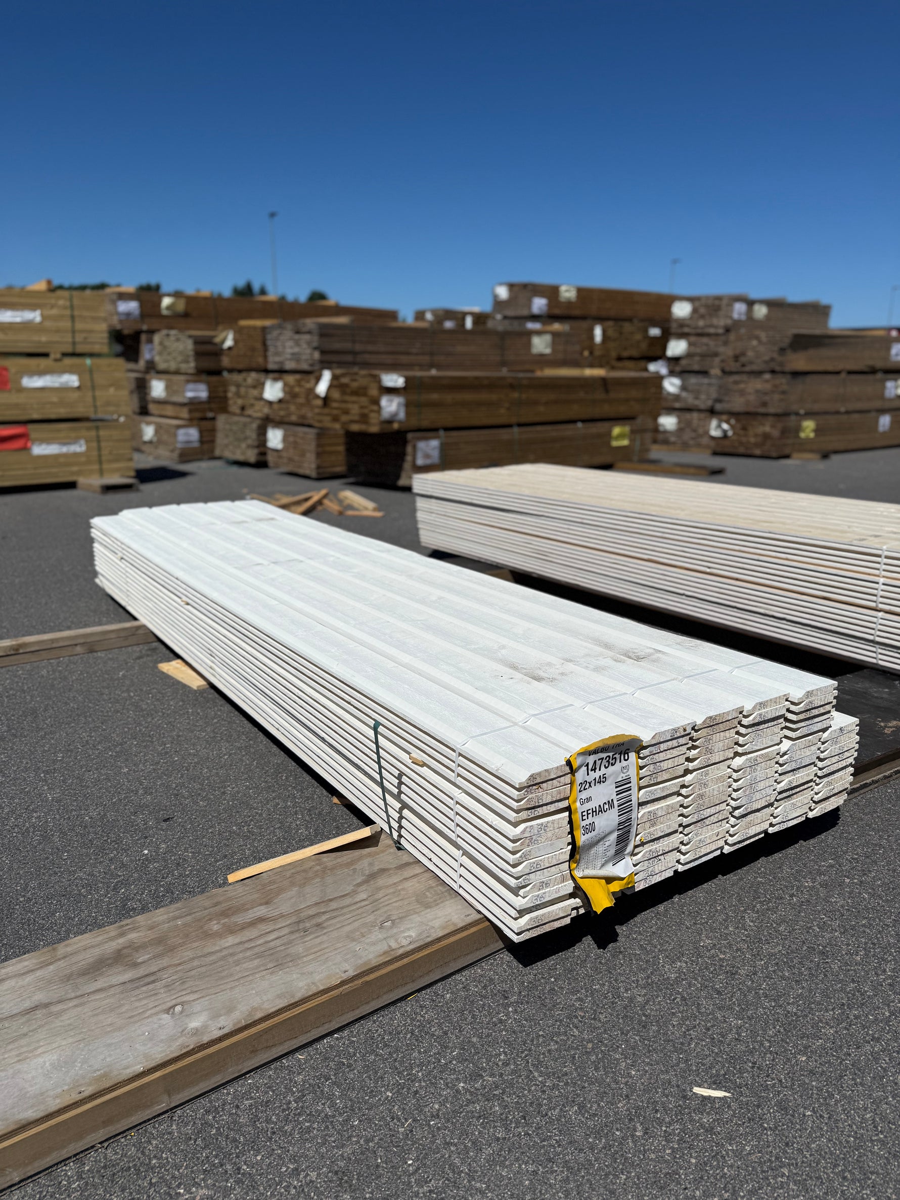 Paket Ytterpanel Enkelfas Halvspont 22x145mm, 100st 3.60m Grundmålad