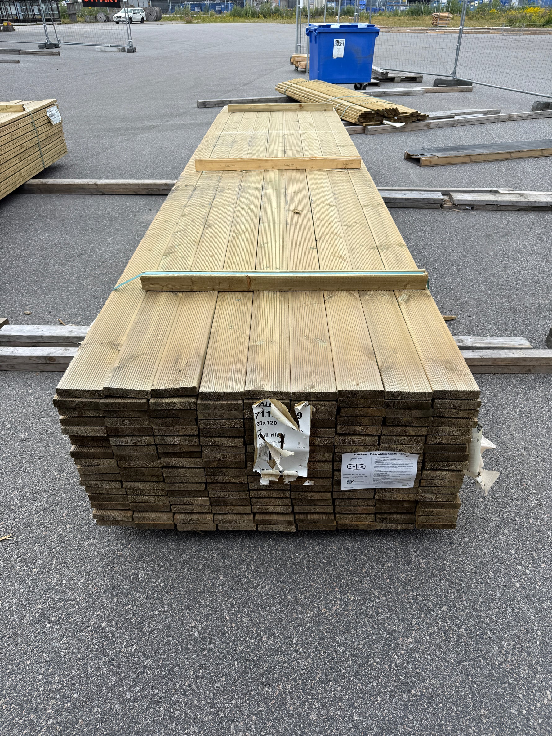 Paket Tryckimpregnerad Rillad Trall 28×120 mm, 153 st 4,80 m