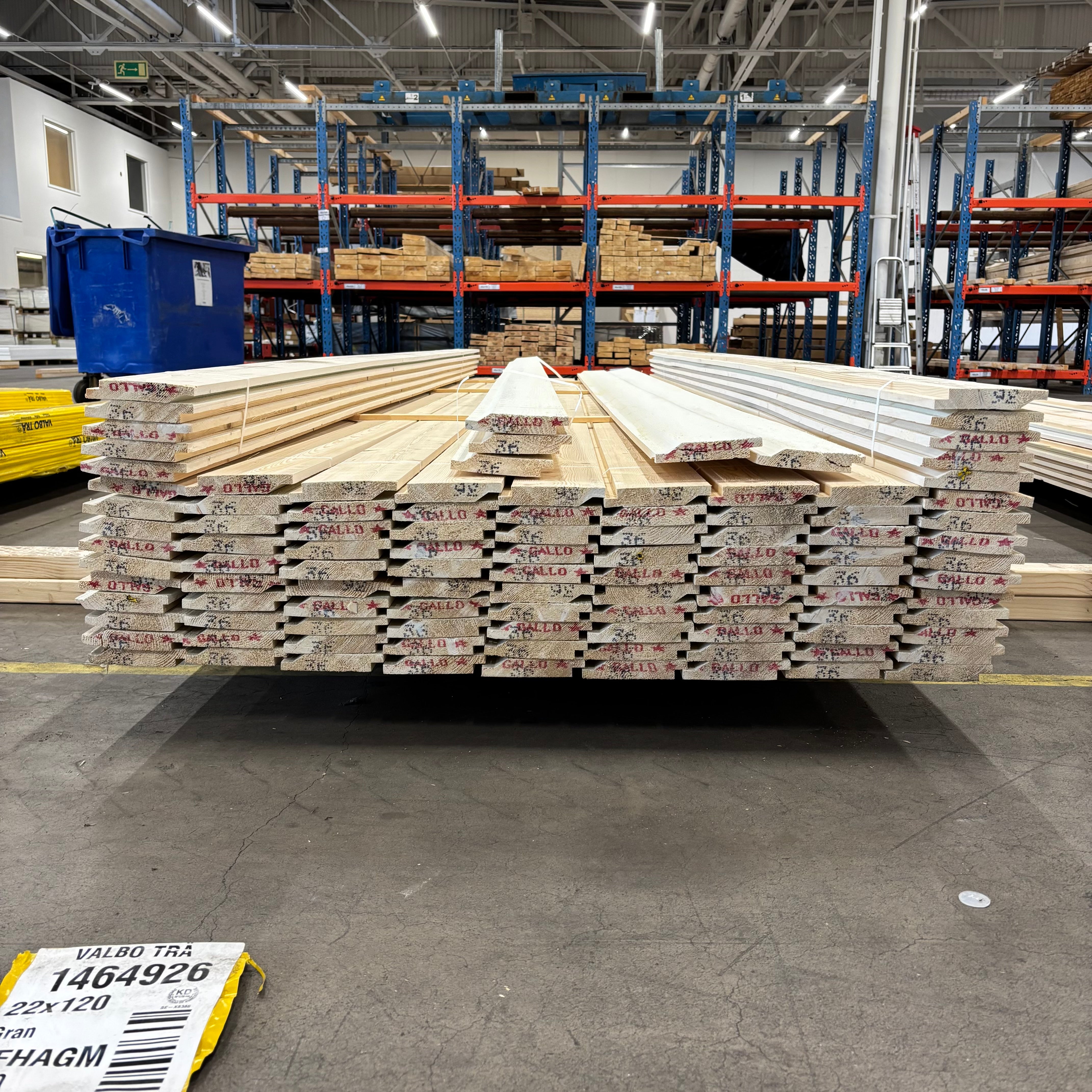 Paket Ytterpanel Enkelfas Fals 22x120mm 3,60m – 105 st (gran, grundmålad vit)