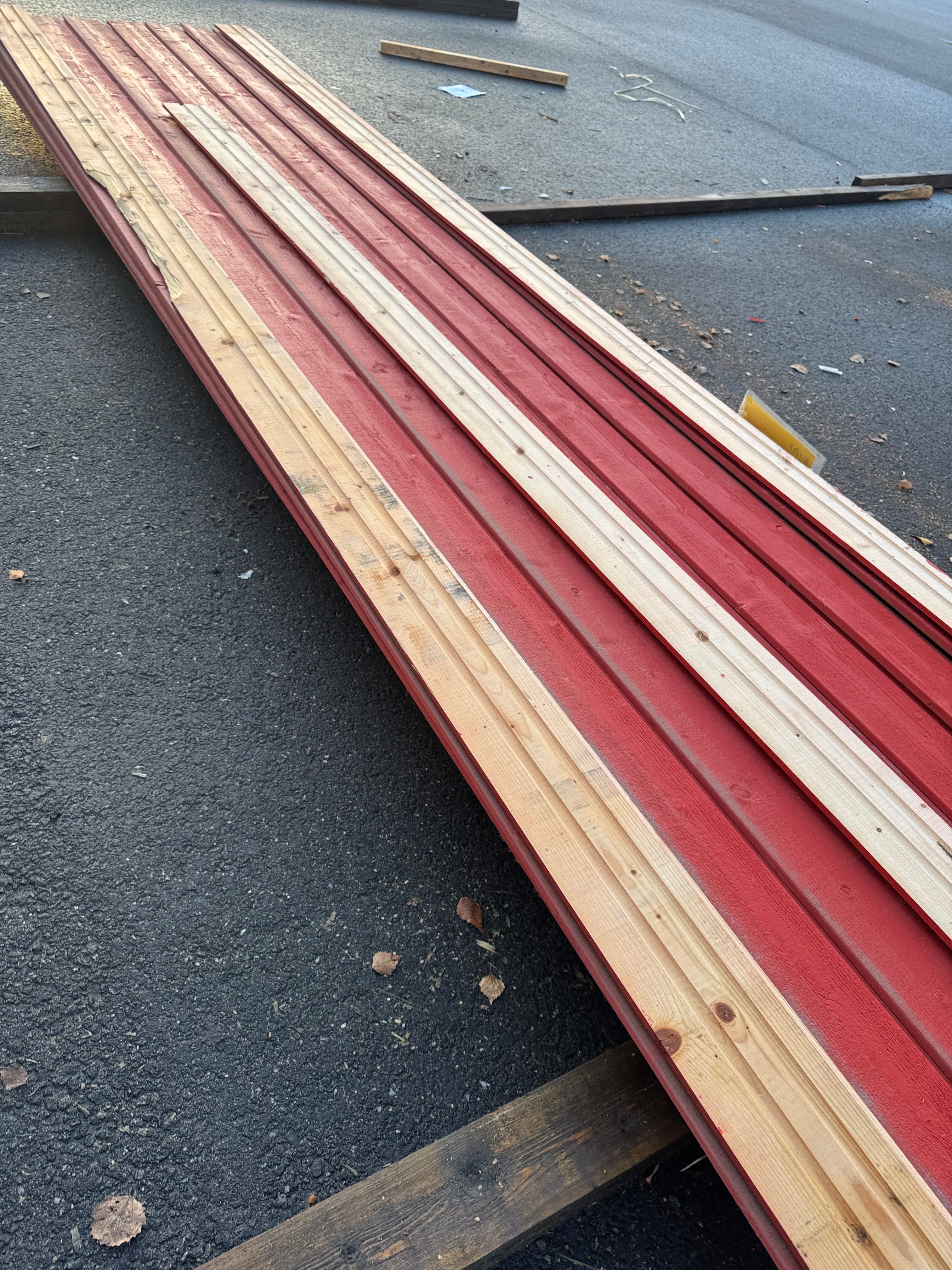 Paket Ytterpanel Falsad Enkelfas 21x147 mm – 38 st Röd