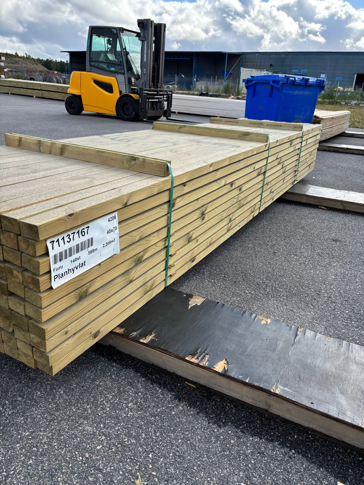 Paket Tryckimpregnerade Reglar 45x70mm, 140st 4,20m