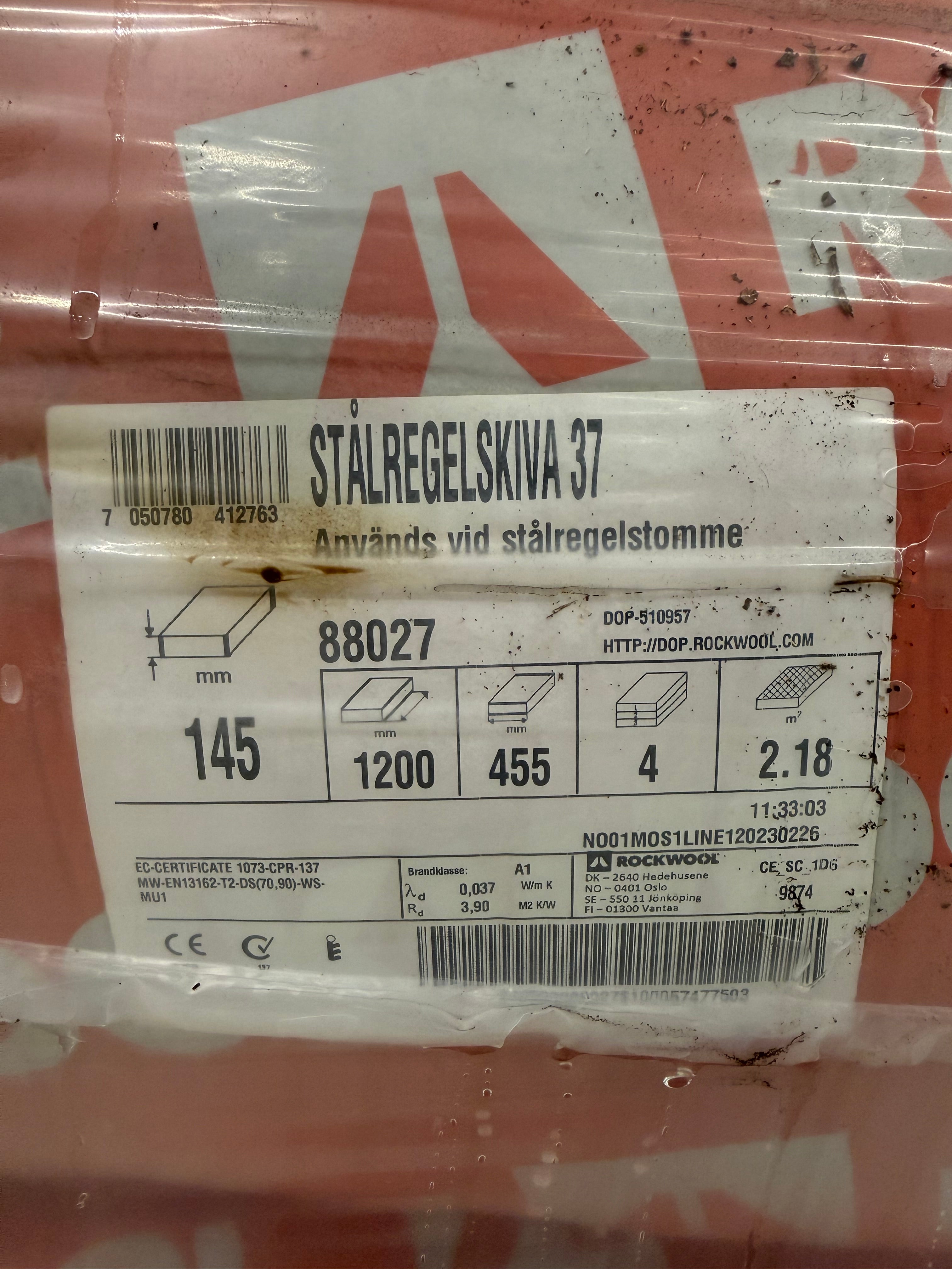 Stålregelskiva 37- 145mm (Rockwool)