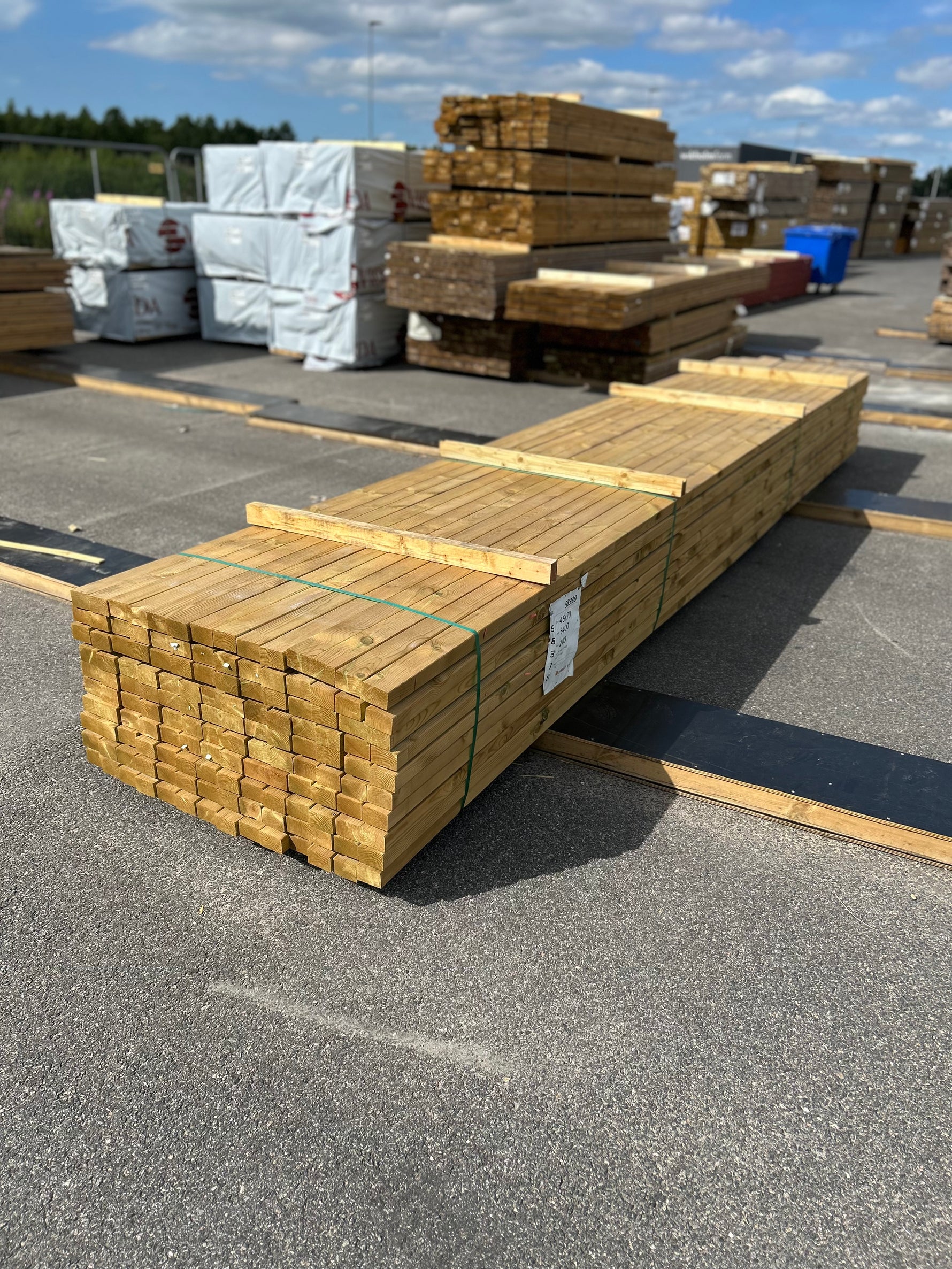 Paket Tryckimpregnerade Reglar 45x70mm Fingerskarvade 5,40m 140st