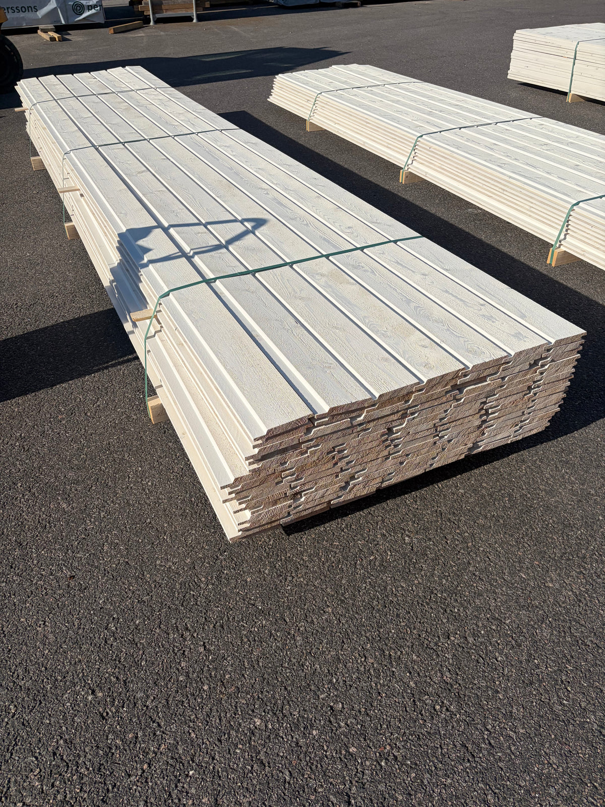 Paket Ytterpanel Dubbelfas 22×145 mm 4,50 m – Vit Grundmålad, 98 st
