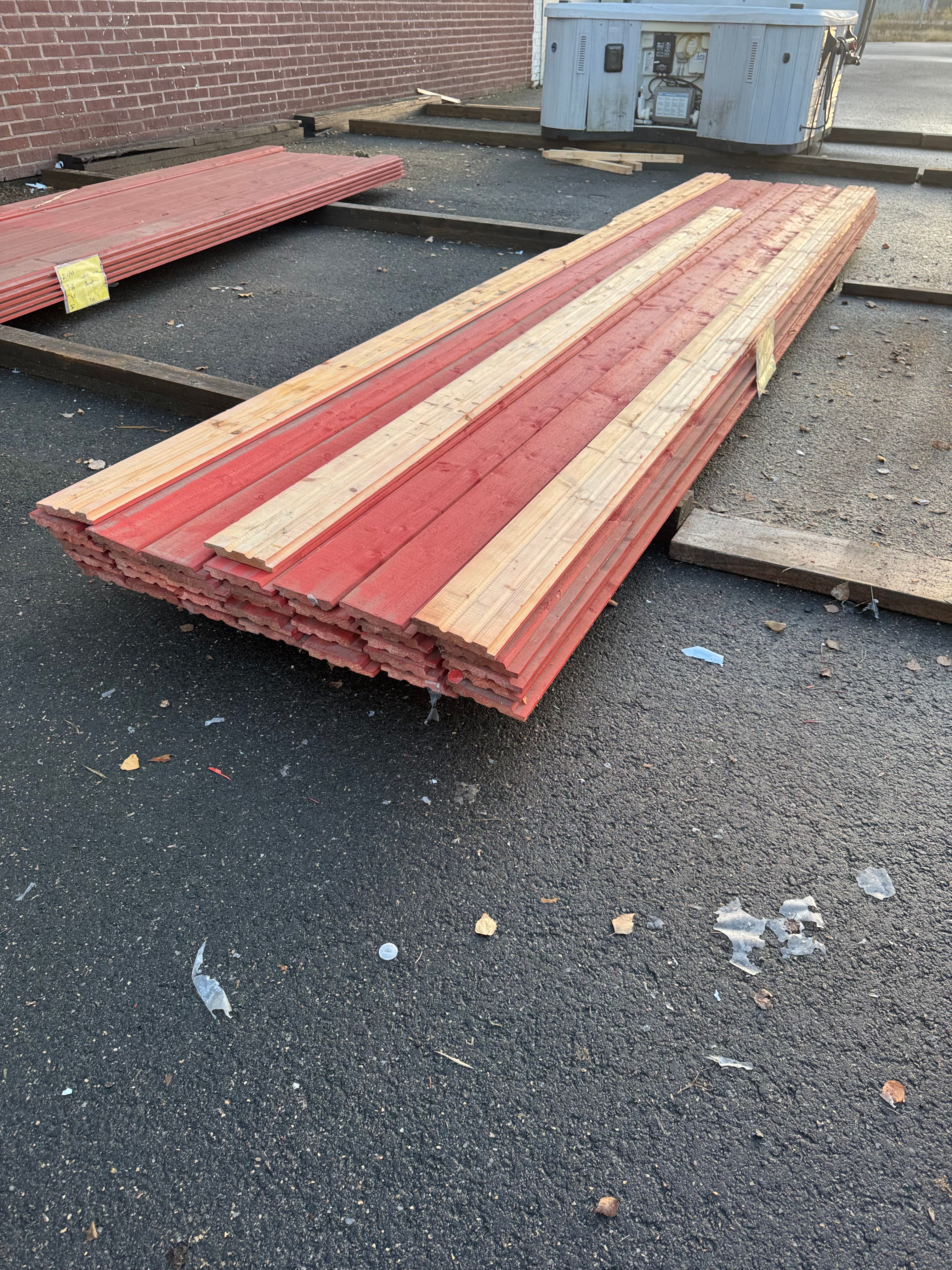 Paket Ytterpanel Falsad Enkelfas 21x147 mm – 38 st Röd