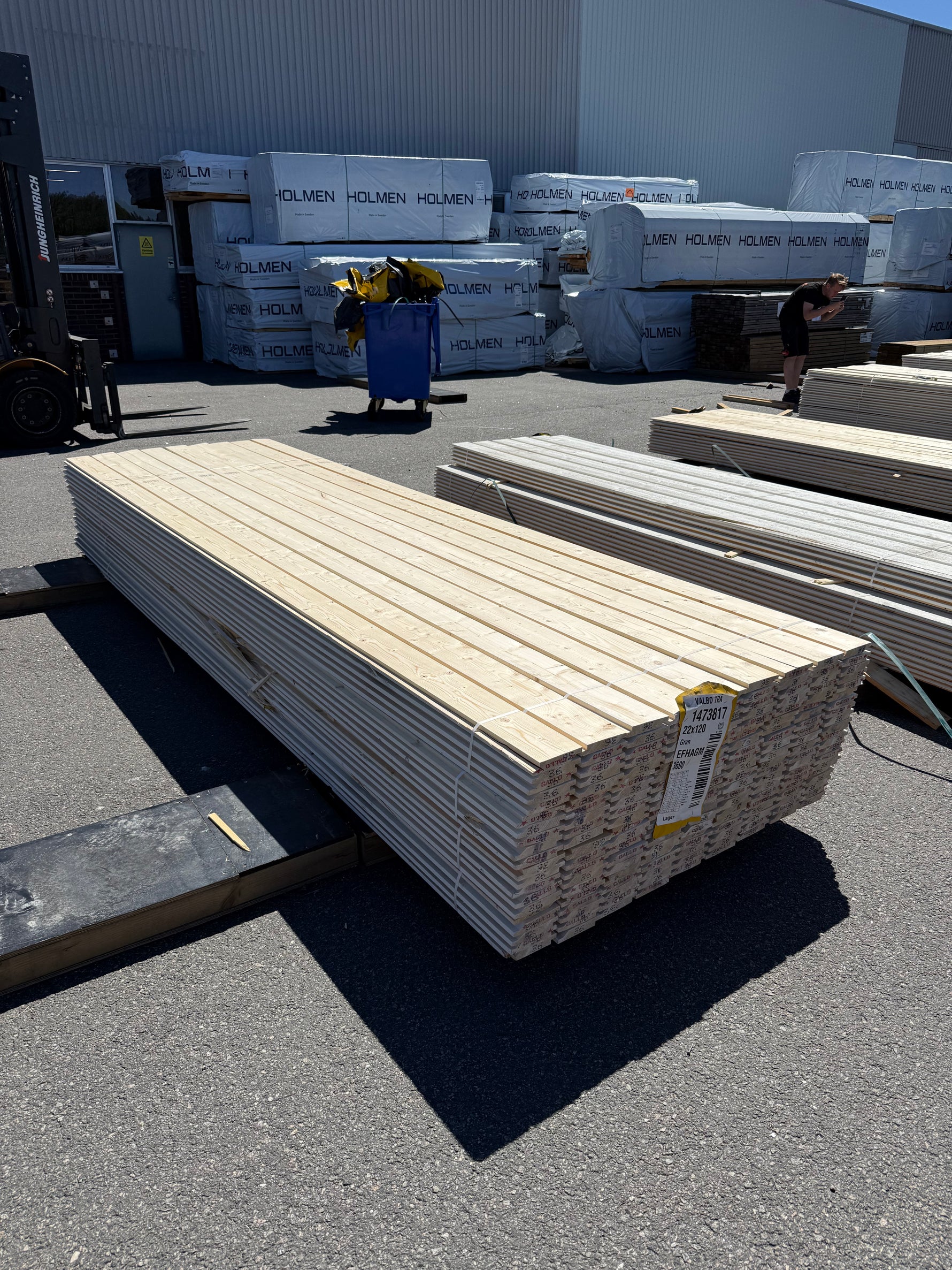 Paket Ytterpanel Enkelfas Halvspont 22x120mm, 180st 3.60m Grundmålad