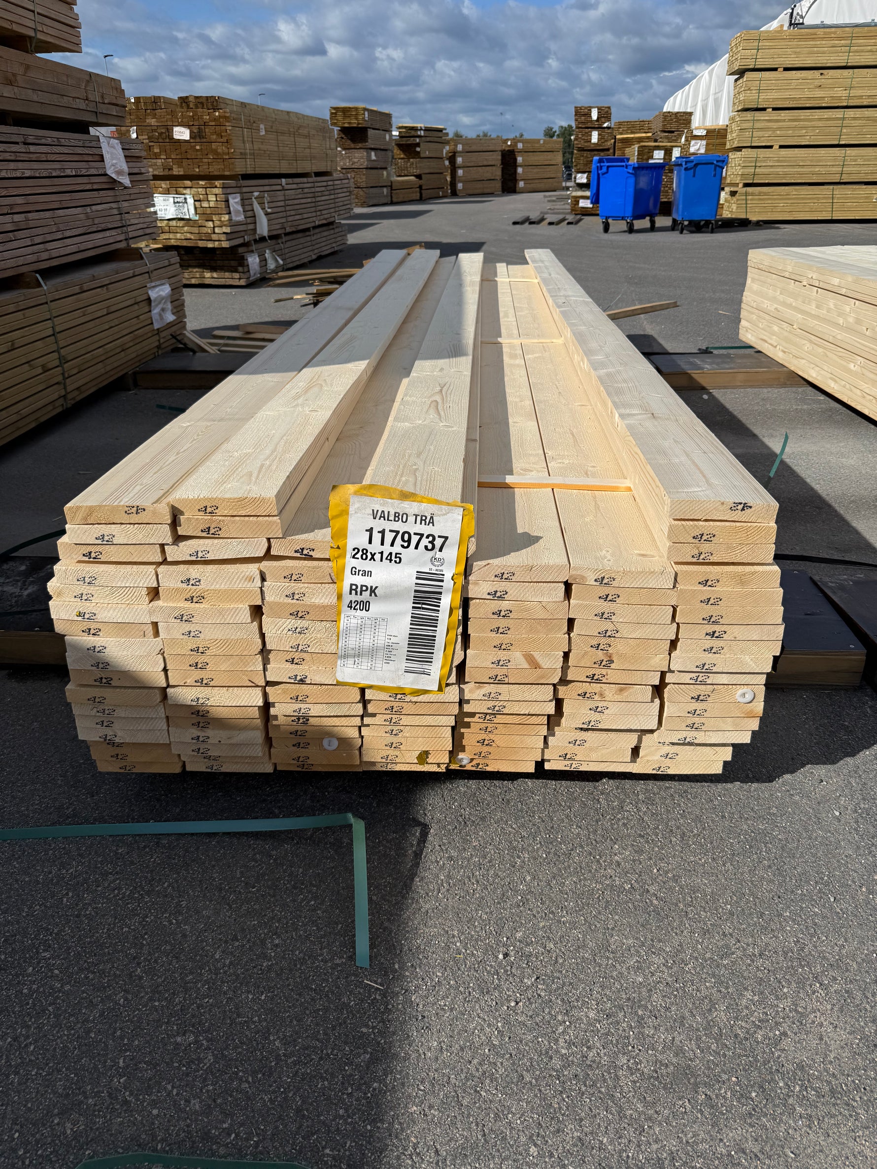 Paket Finsågade Brädor 28x145mm, 110st 4,20m