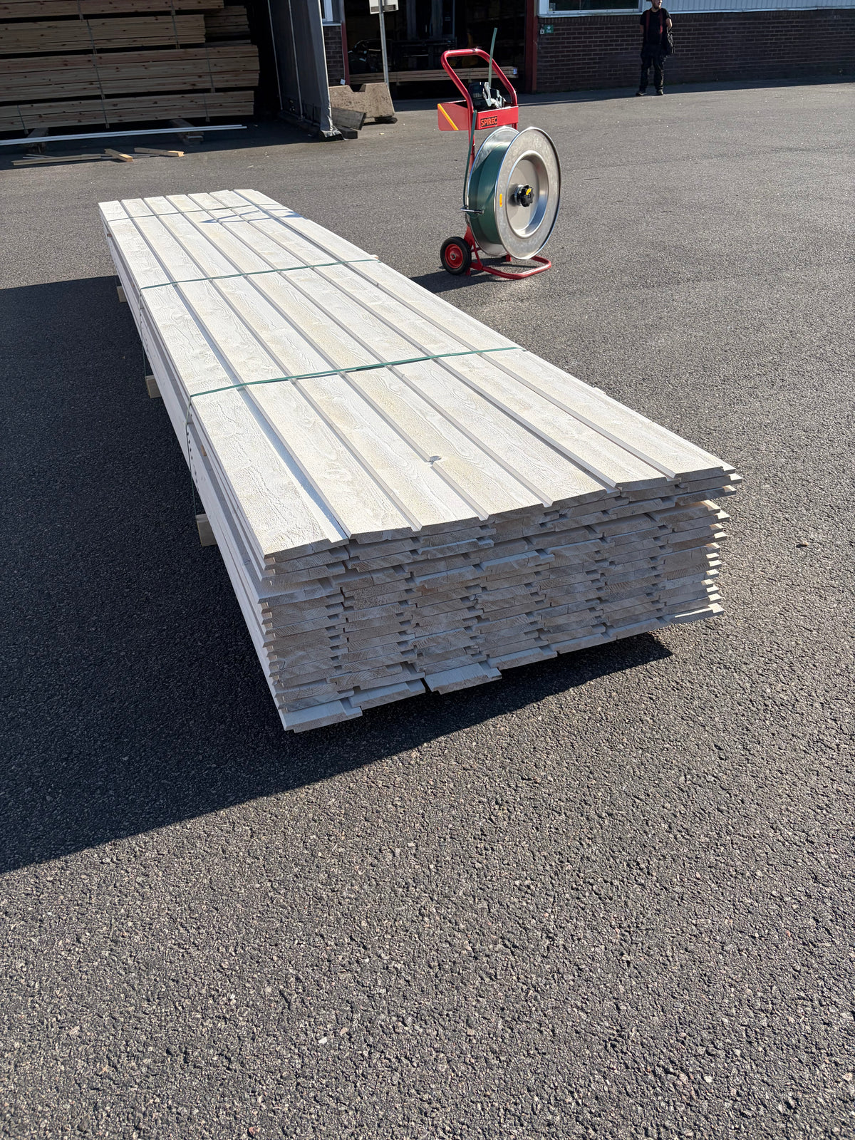 Paket Ytterpanel Dubbelfas 22×145 mm 4,50 m – Vit Grundmålad, 98 st