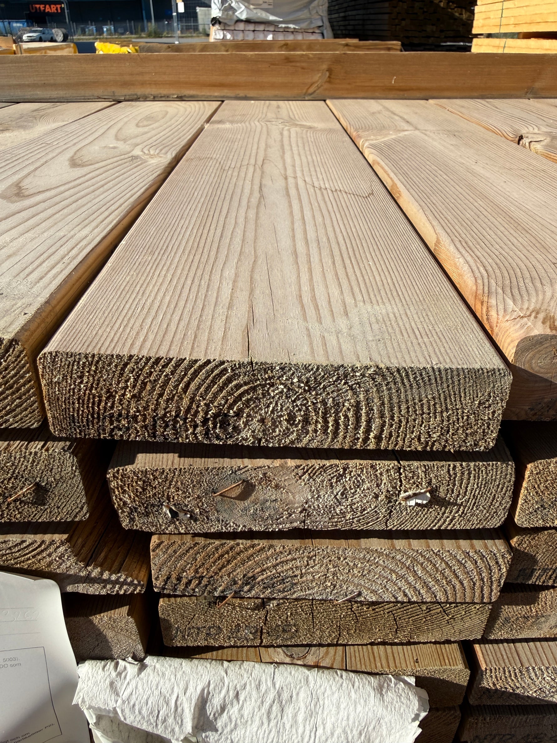 Paket Tryckimpregnerad Trall 34x145mm 4,50m 91st- Furu