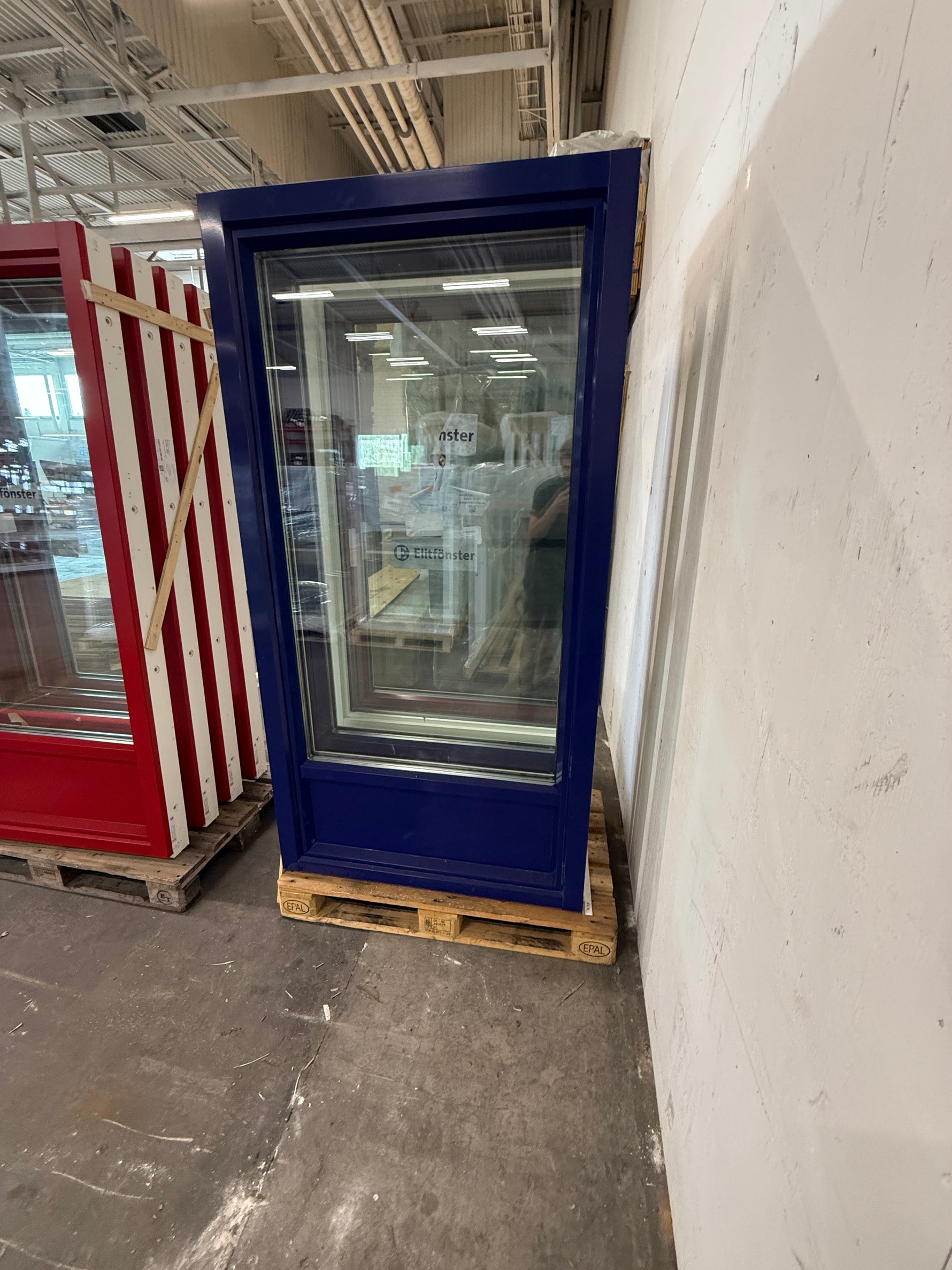 Inåtgående altandörr Vänsterhängd, Trä/Aluminium – 1080 × 2080 mm- Blå