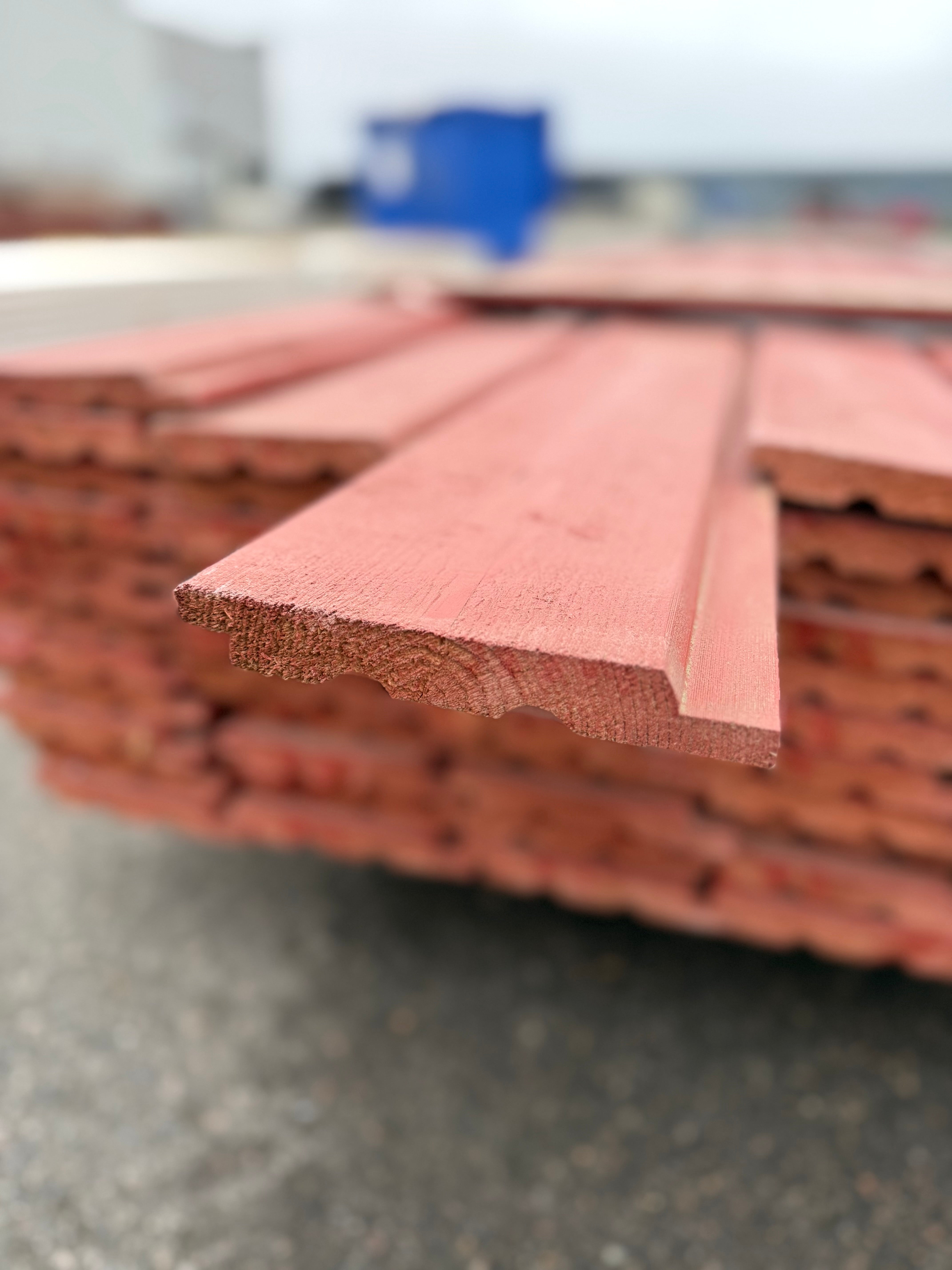 Paket Ytterpanel Falsad Enkelfas 21x147mm – 79 st (4,80 m, Brandröd)