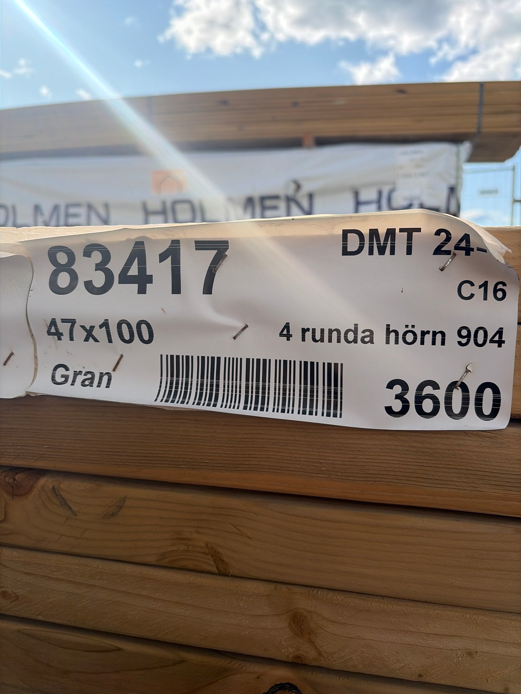 Regel 45×95 mm tryckimpregnerad C16 Gran – 3,60 m