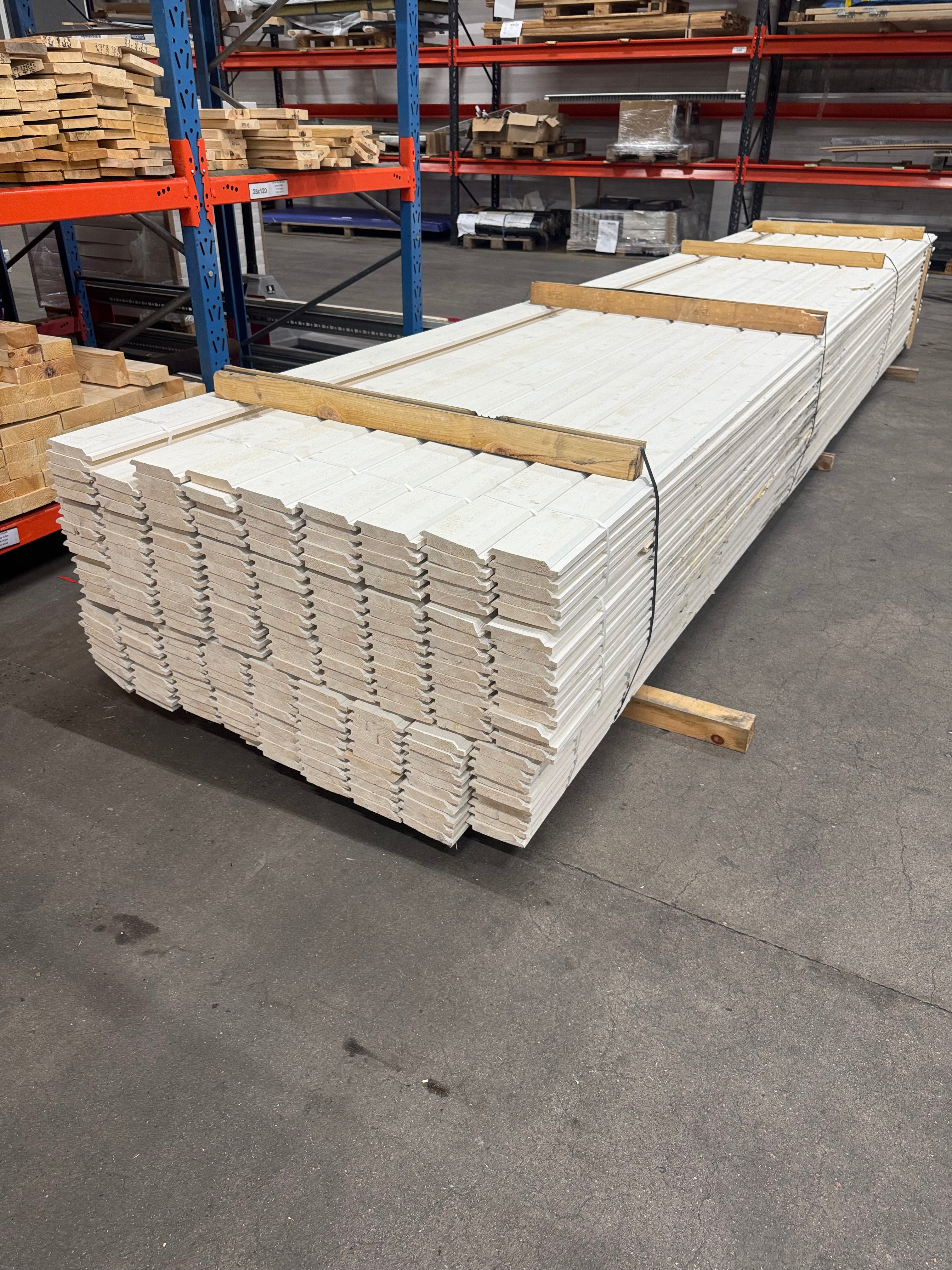 Paket Ytterpanel Dubbelfas 22x120mm – 220 st 5,40 m (Grundmålad vit)