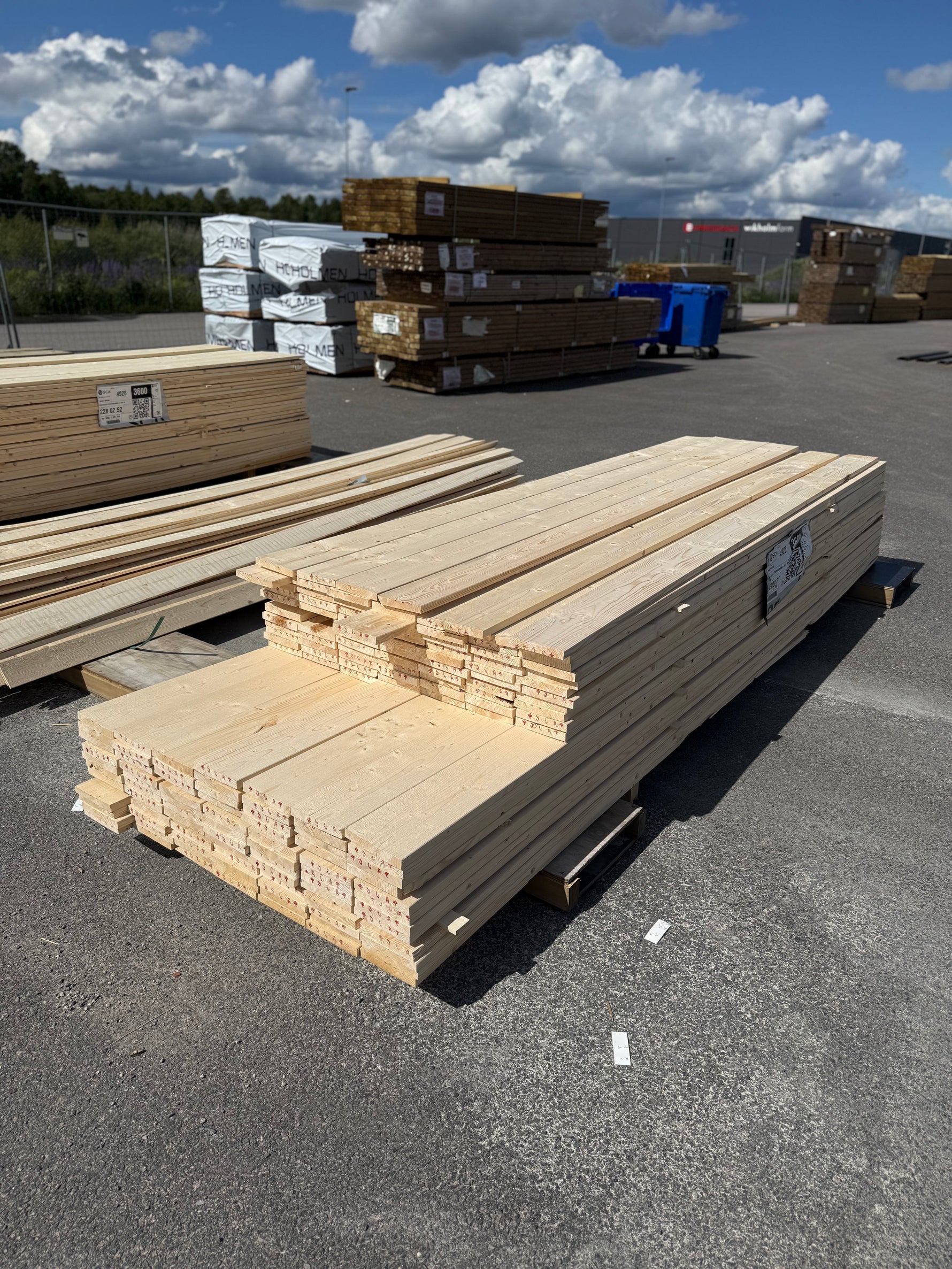 Paket Finsågade Brädor 22x145mm, 155st 3,0–3,60m (Andra sortering)