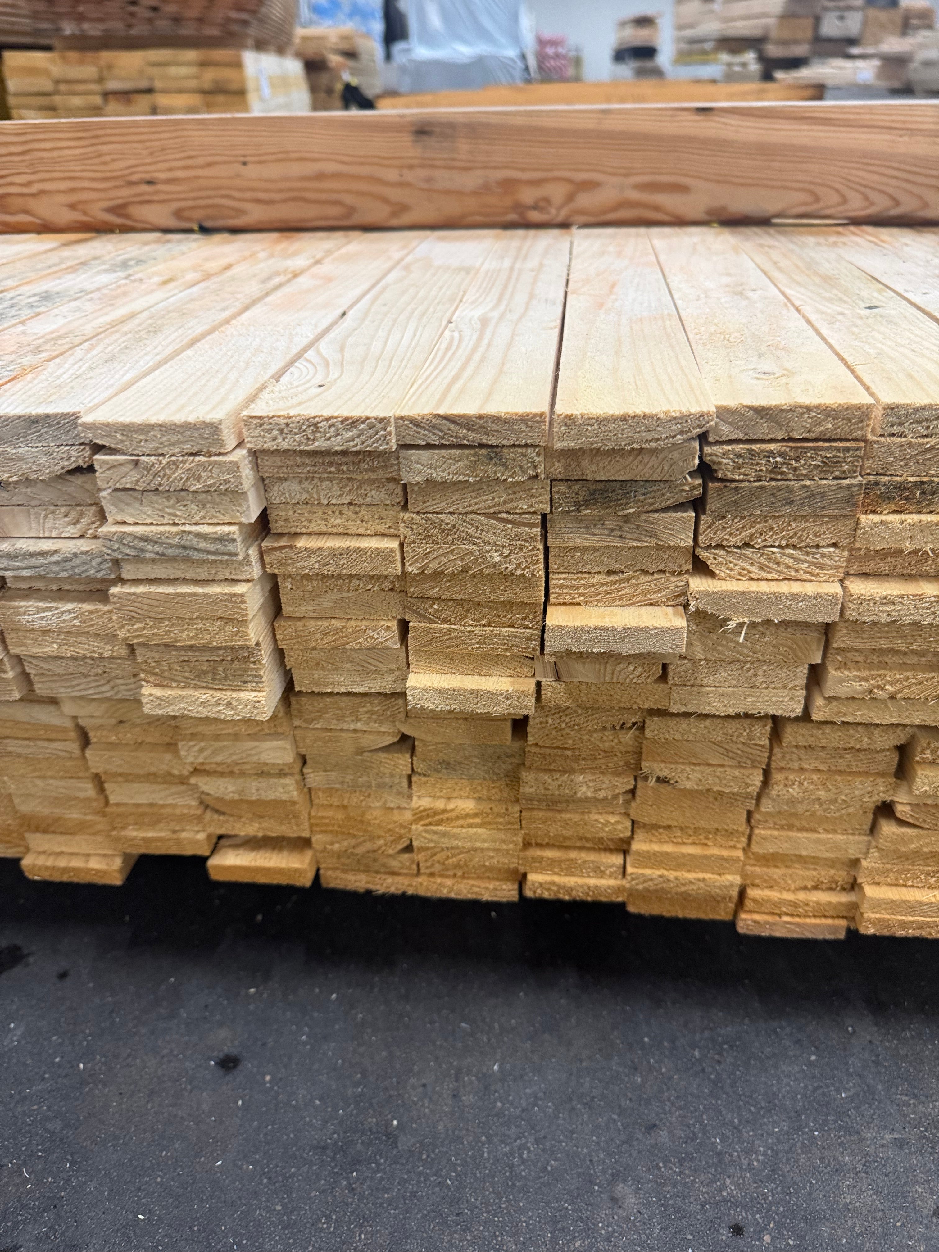 Paket Läkt 12x48mm – 440 st (4,50 m, Obehandlad Gran, Vattenskadad