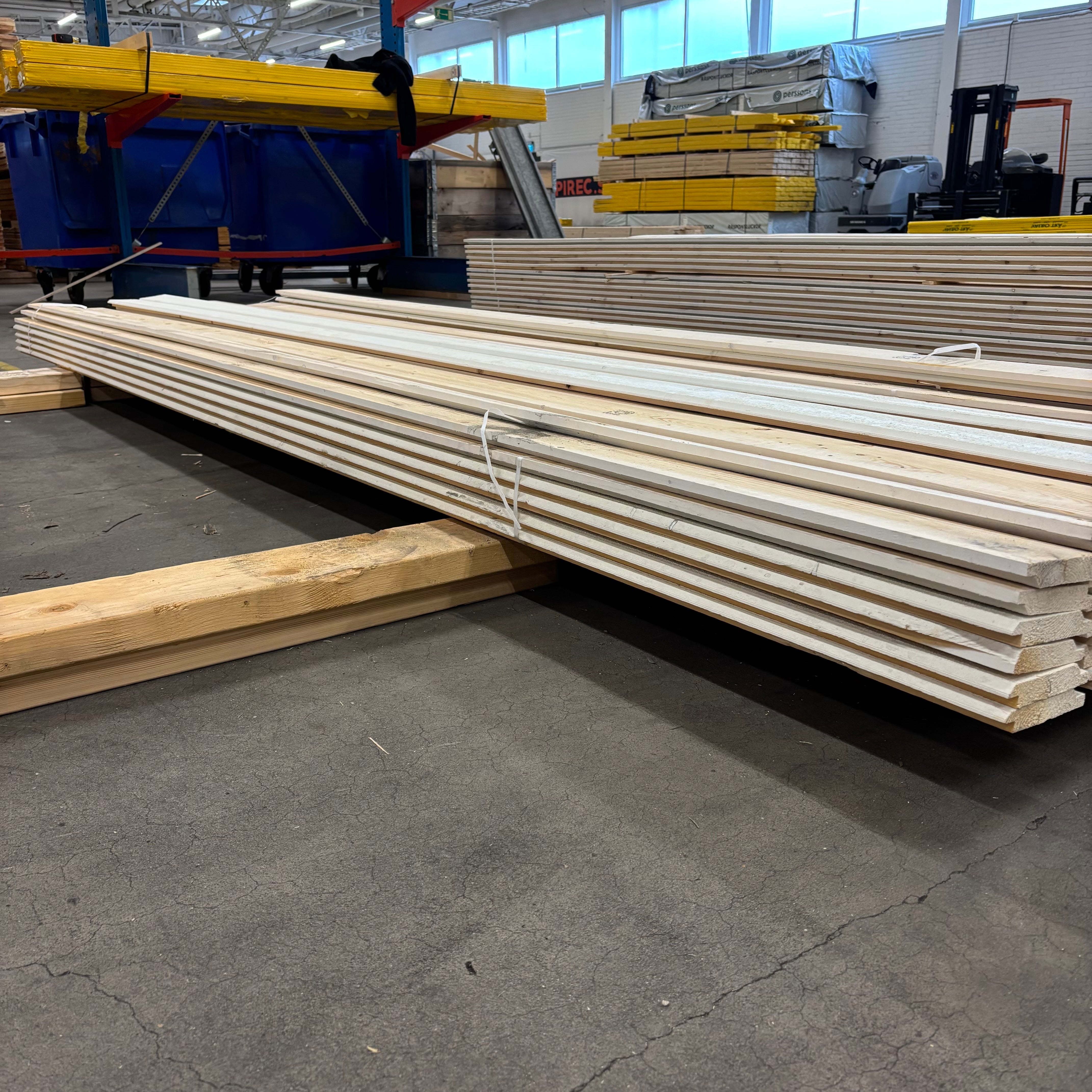 Paket Ytterpanel Dubbelfas Fals 22x120mm 3,60m – 55 st (gran, grundmålad vit)