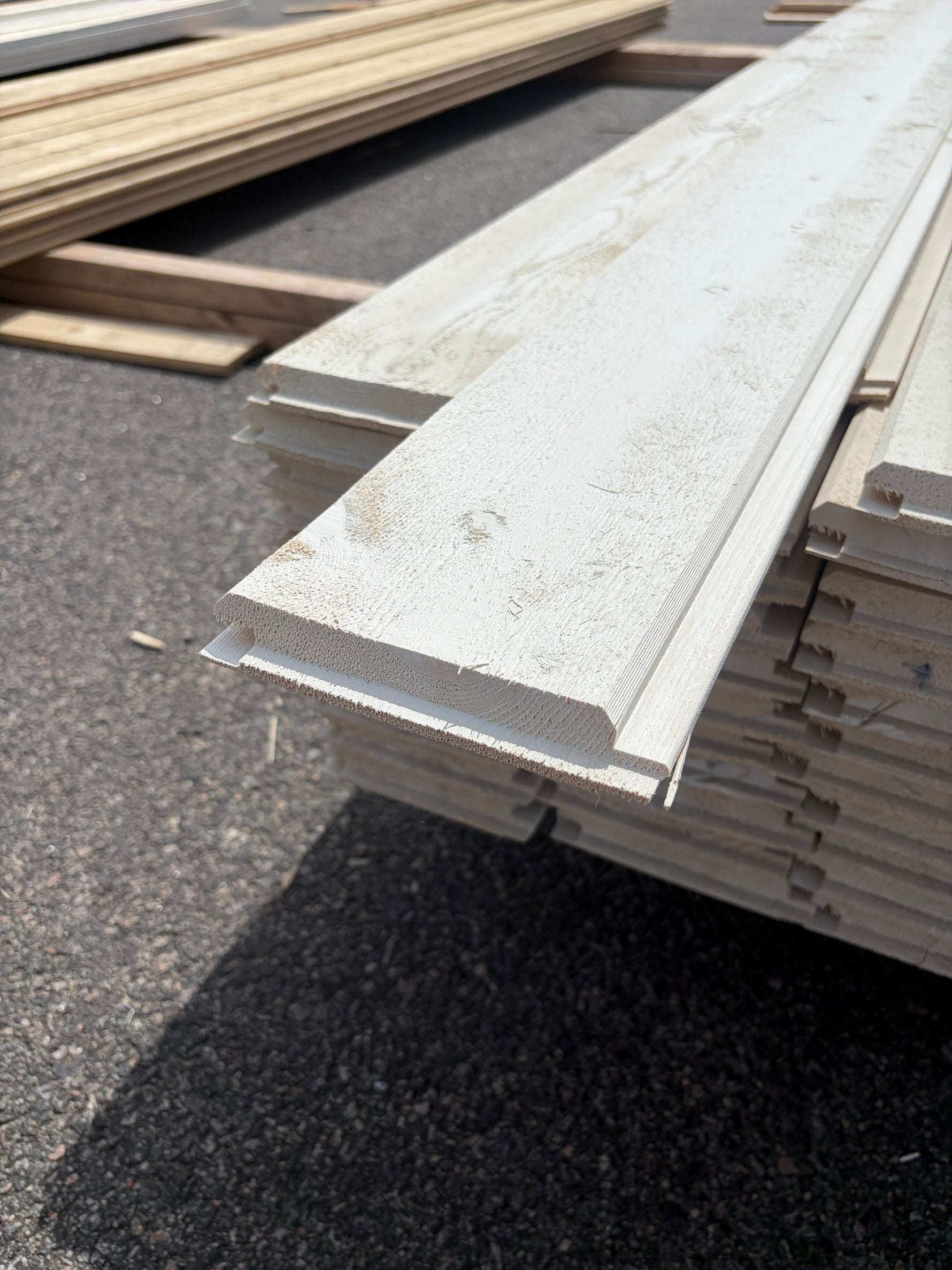 Paket Ytterpanel Dubbelfas Ändspont 22x145mm, 81st 3.60m Grundmålad