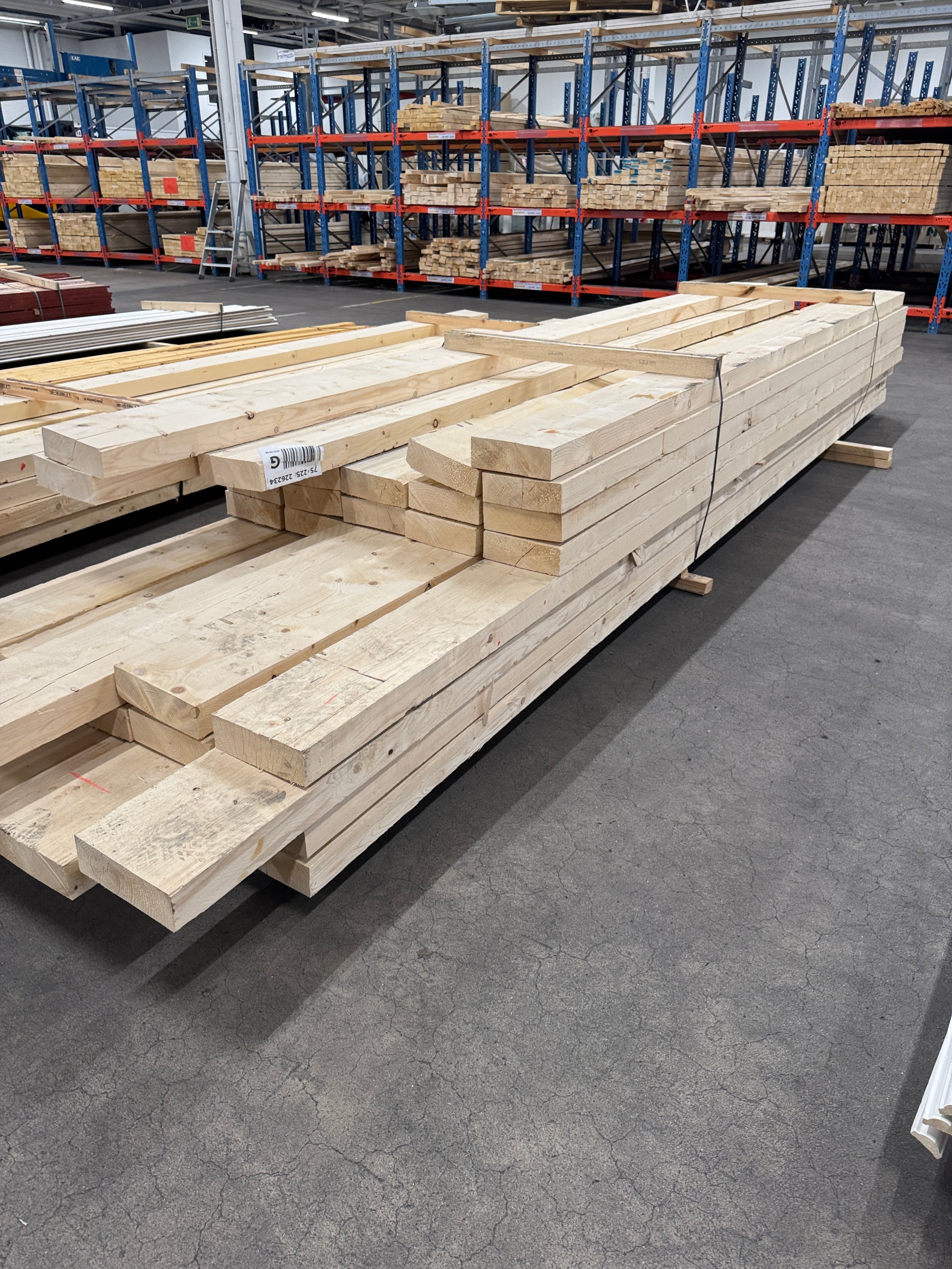 Paket Ohyvlade Reglar 75x225mm – 36 st Blandade längder
